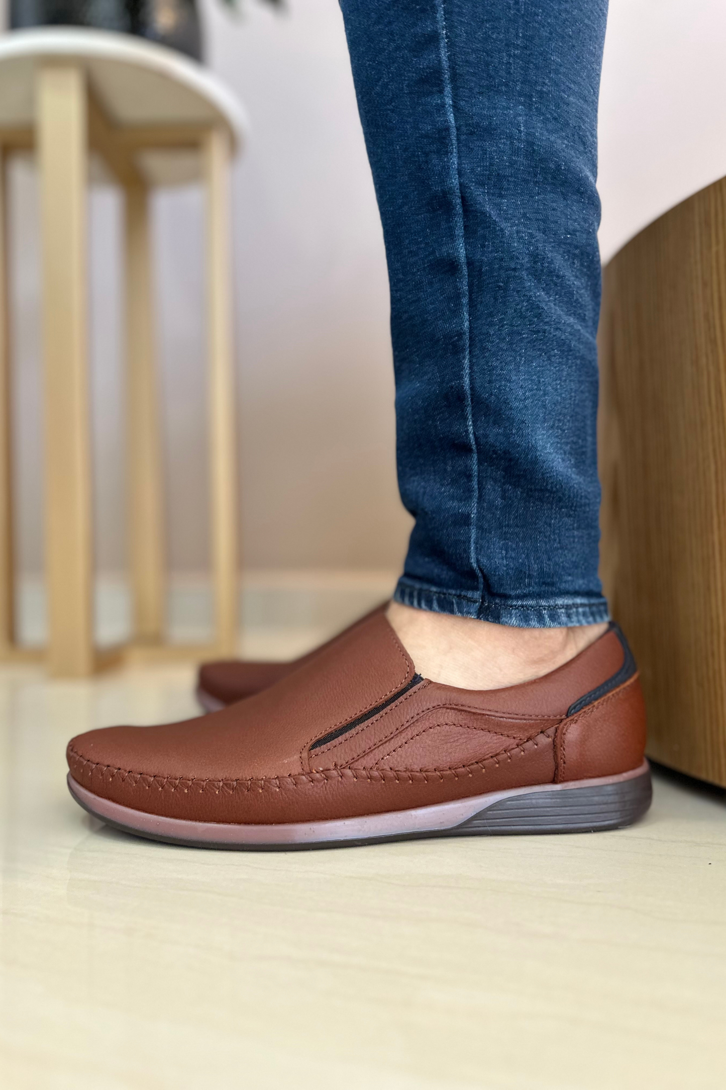MOCASÍN DEKKO - EN CUERO - PARA HOMBRE - REF: ADO 6306