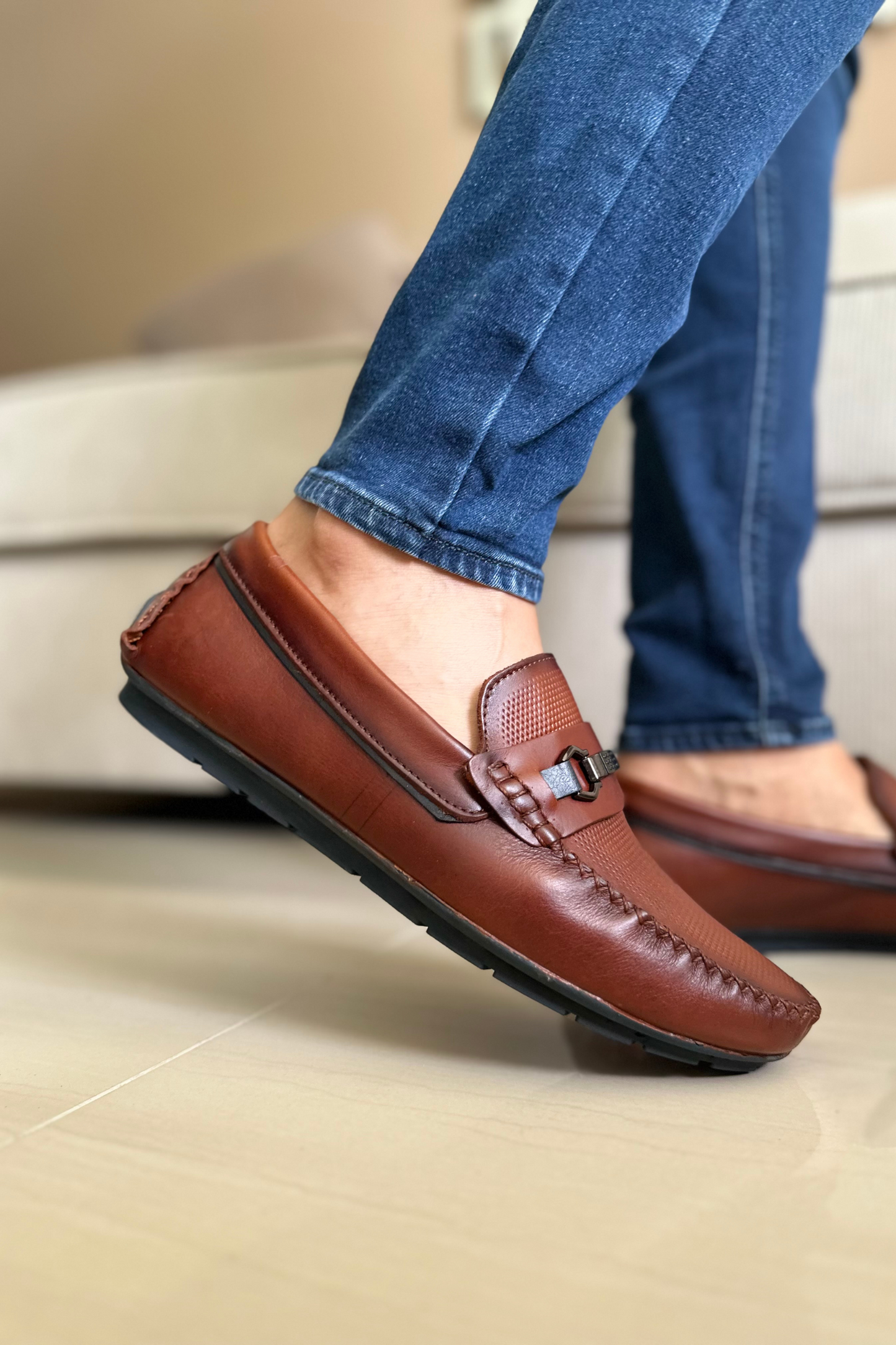 MOCASIN URATO - EN CUERO - PARA HOMBRE - REF: 1002