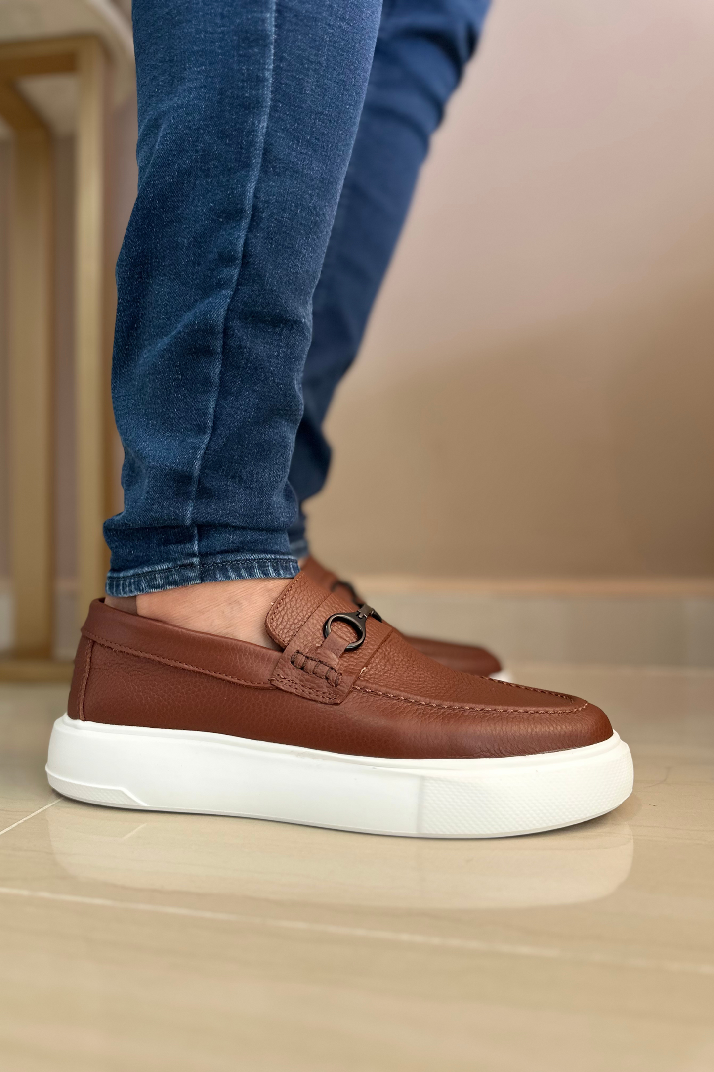 MOCASÍN ROM - EN CUERO - PARA HOMBRE