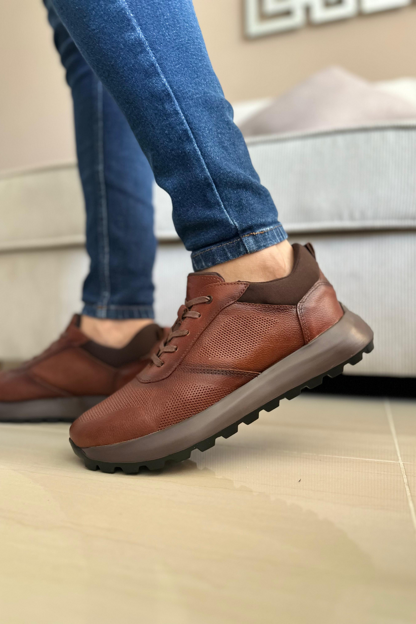 SNEAKER KRIS - PARA HOMBRE - EN CUERO - REF: 356