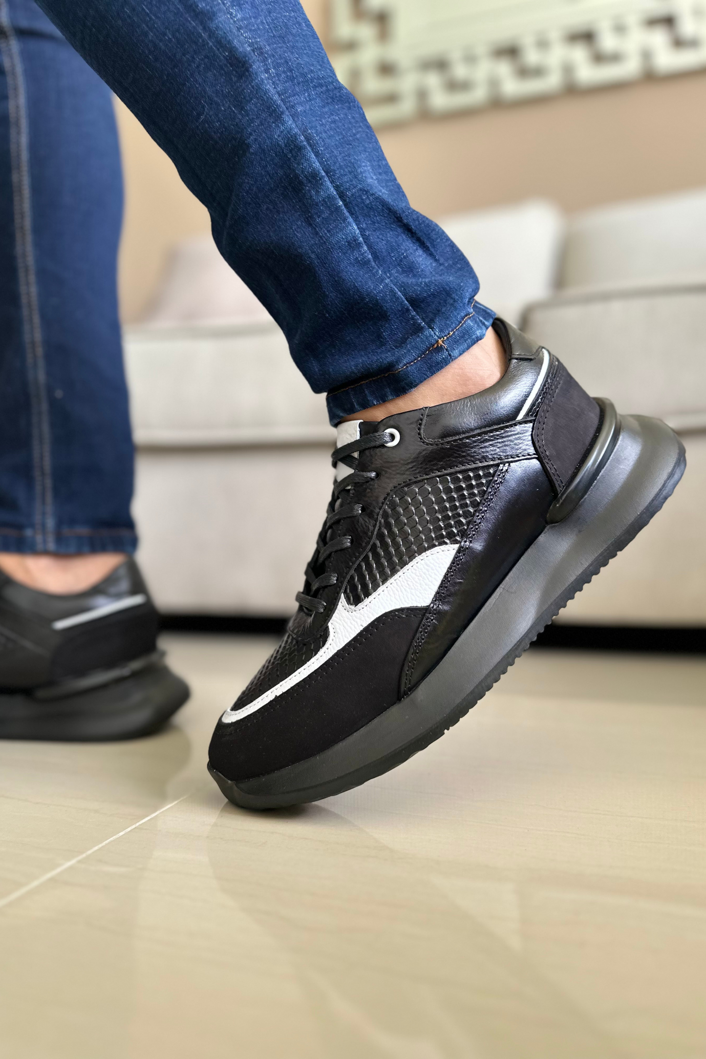 SNEAKERS REEECE - PARA HOMBRE - EN CUERO - REF: C22