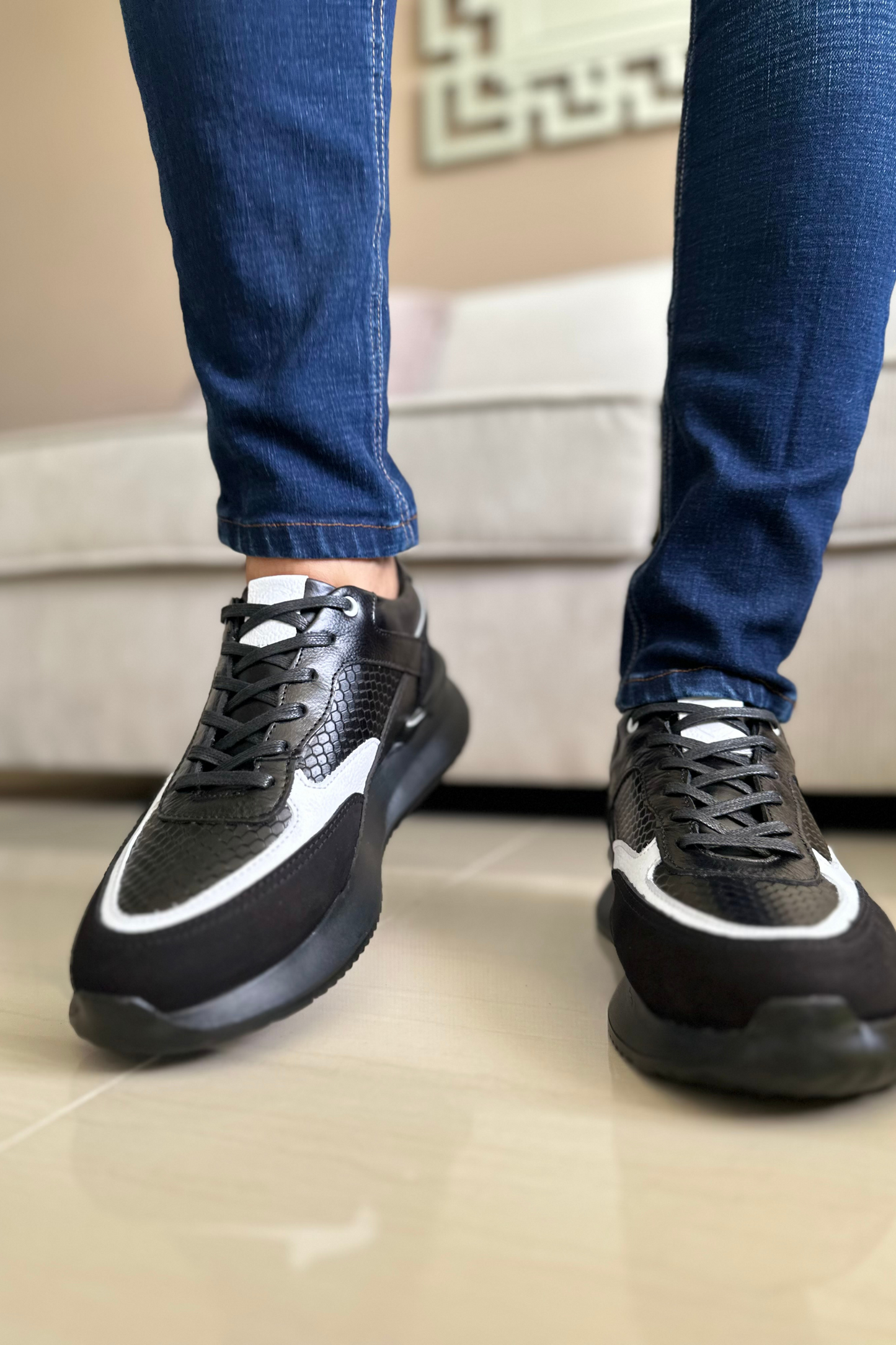 SNEAKERS REECE - PARA HOMBRE - EN CUERO - REF: C22