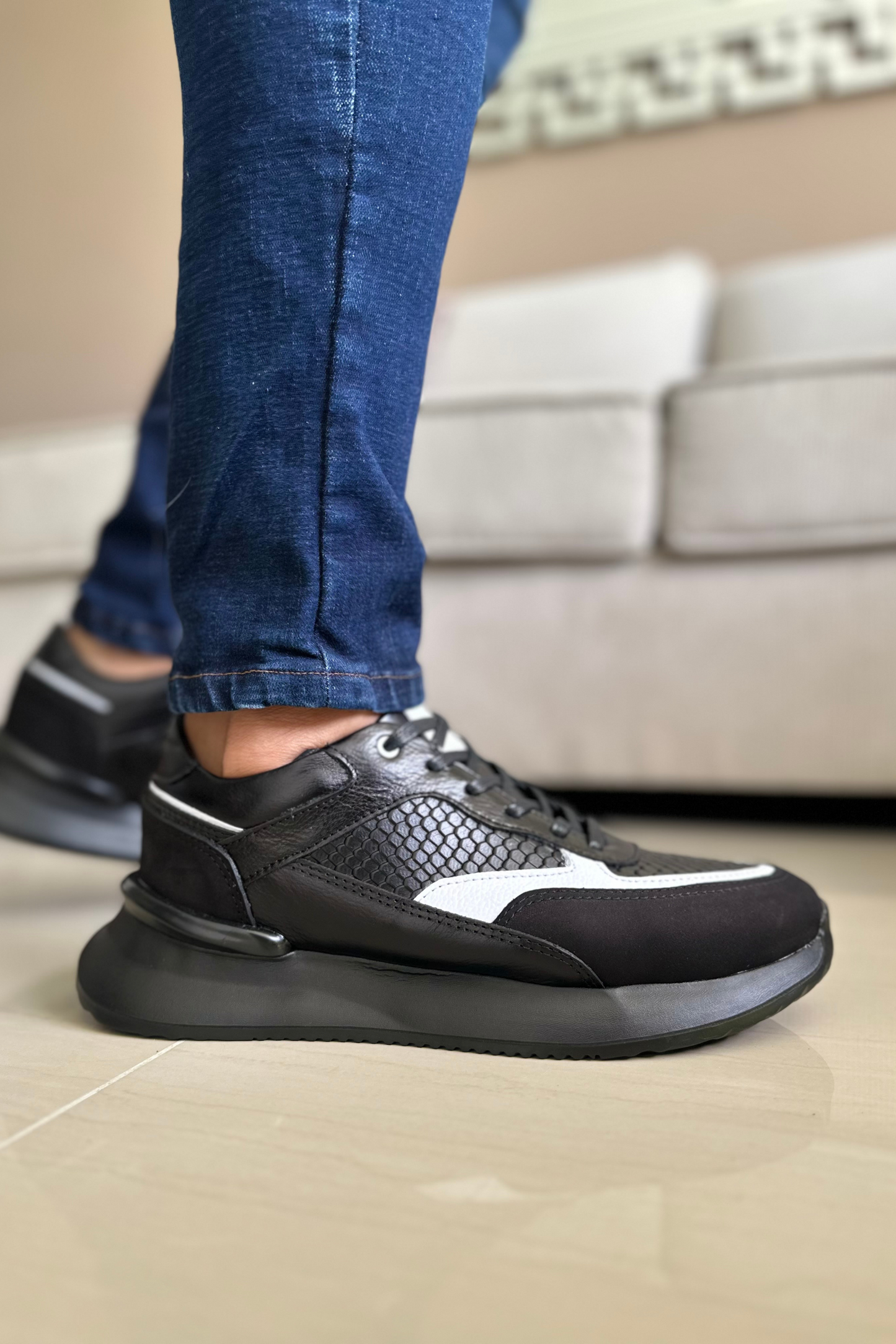 SNEAKERS REEECE - PARA HOMBRE - EN CUERO - REF: C22