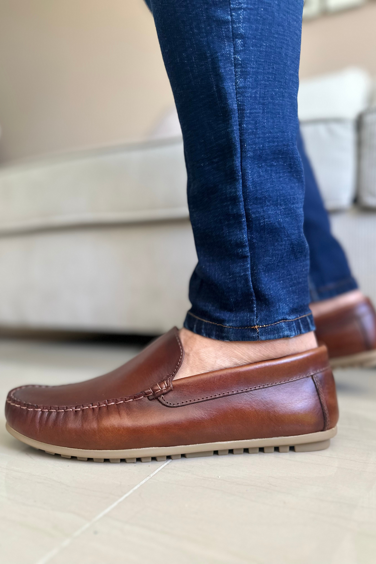 MOCASINES TAINY - PARA HOMBRE - EN CUERO - REF: SKN