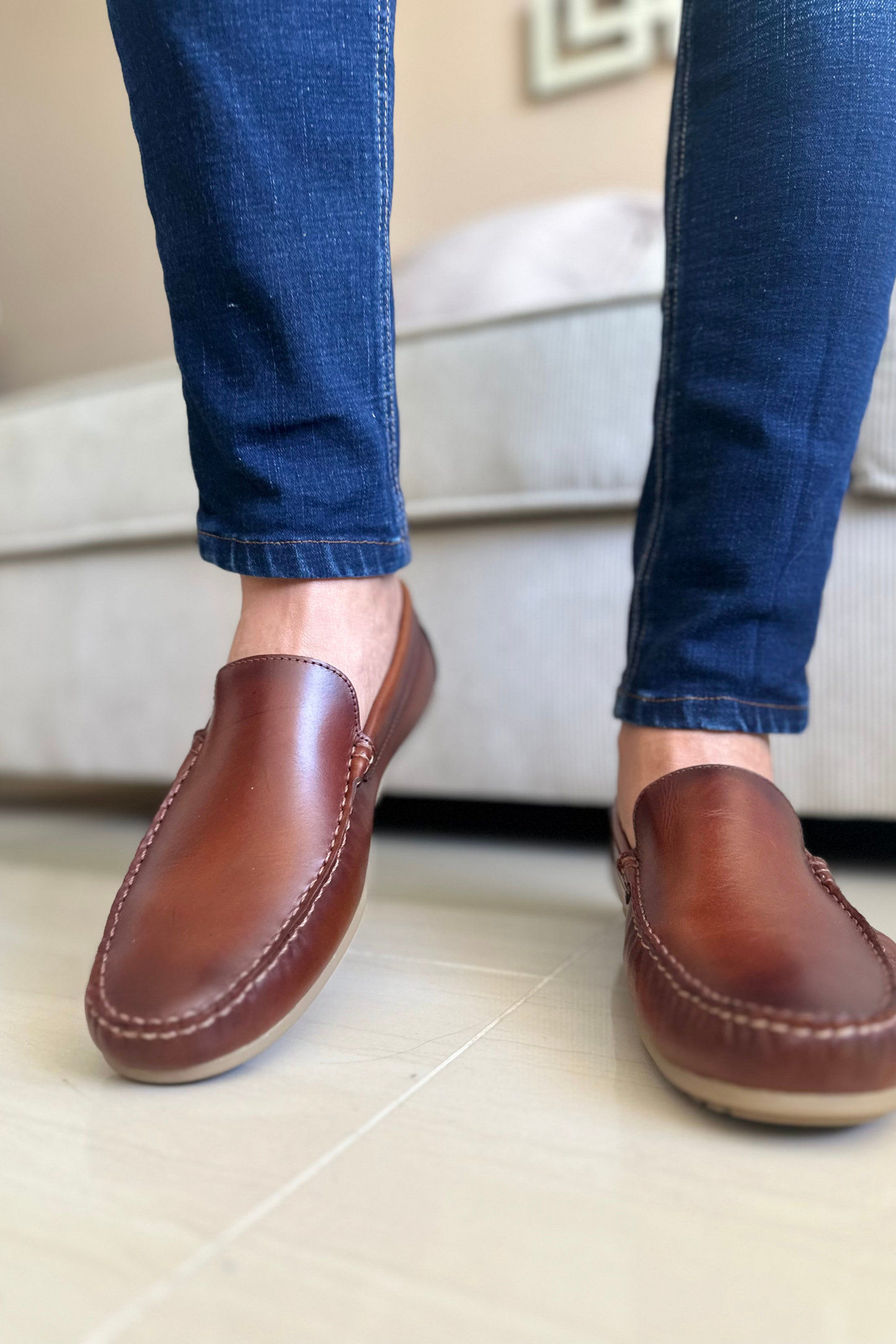 MOCASINES TAINY - PARA HOMBRE - EN CUERO - REF: SKN