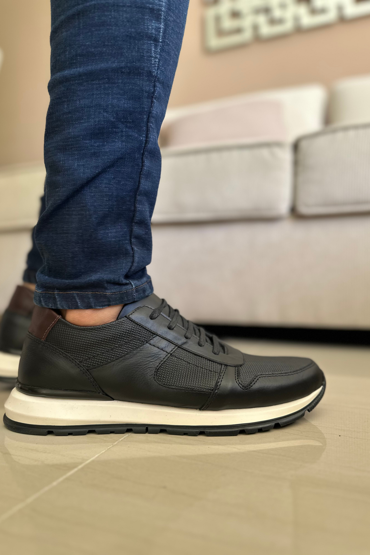 SNEAKER MERINO - EN CUERO - PARA HOMBRE RF : 2822