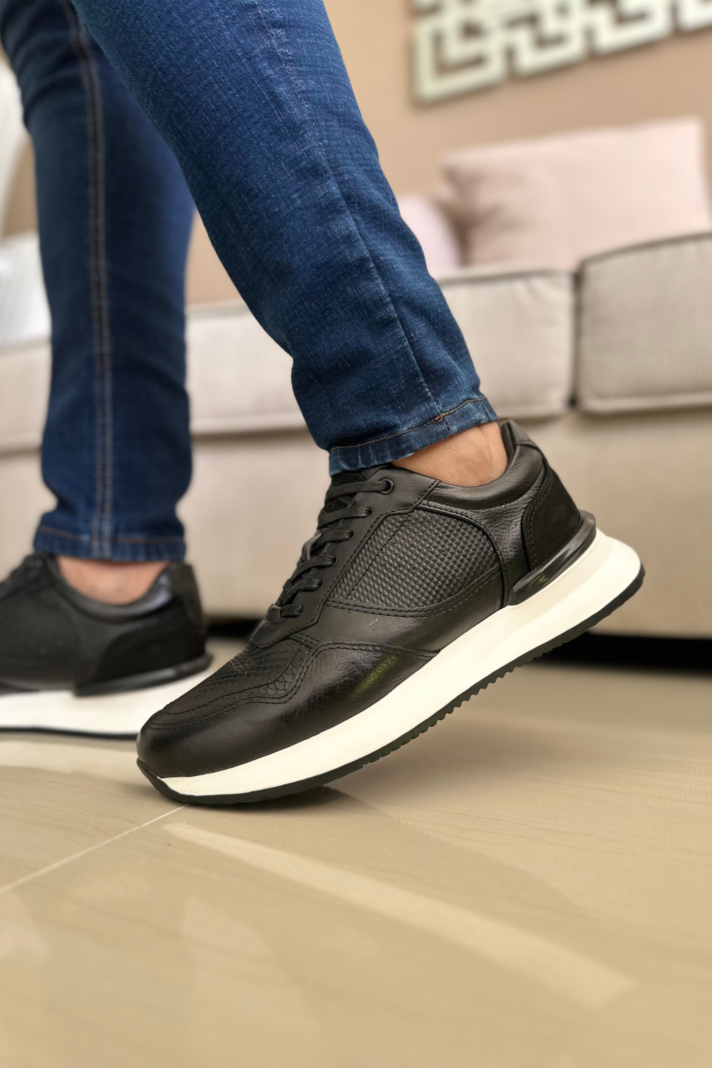 SNEAKER NIKO - EN CUERO - PARA HOMBRE - REF: ANT D12