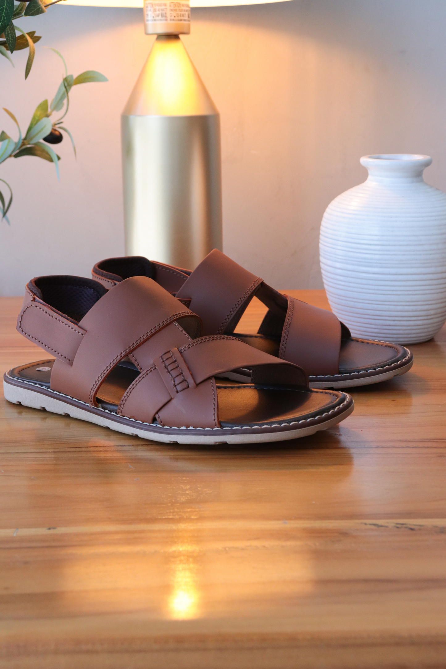 SANDALIA WALLY - EN CUERO - PARA HOMBRE - REF: 027