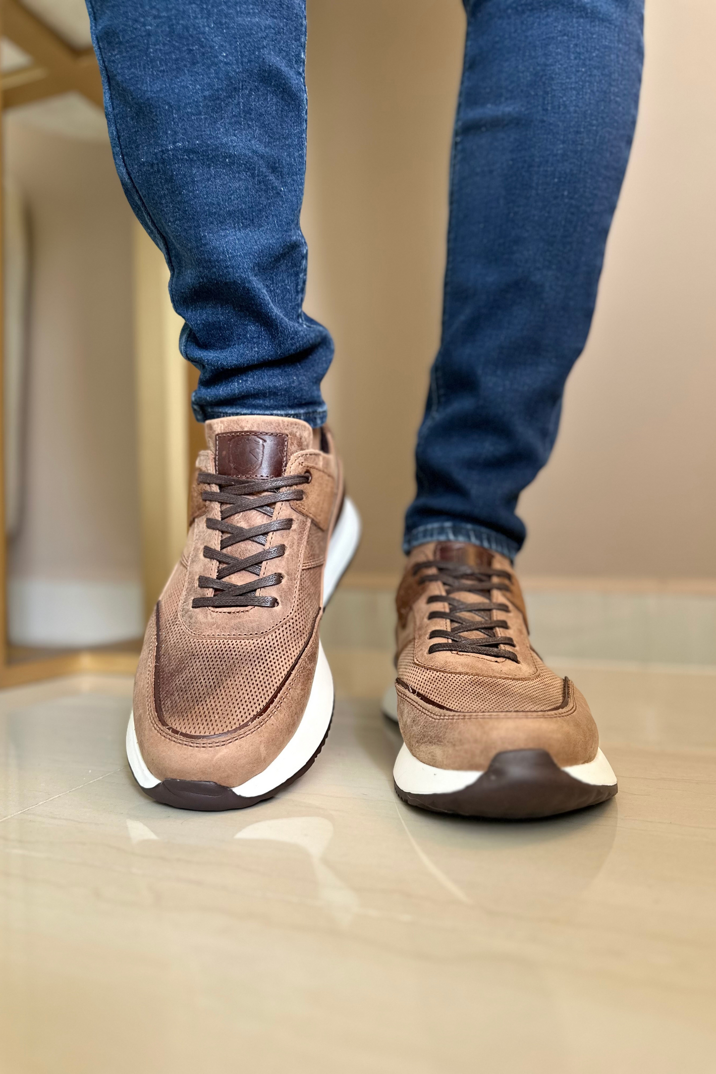 SNEAKERS FOLA - CUERO AZUL - PARA HOMBRE - REF: CR8