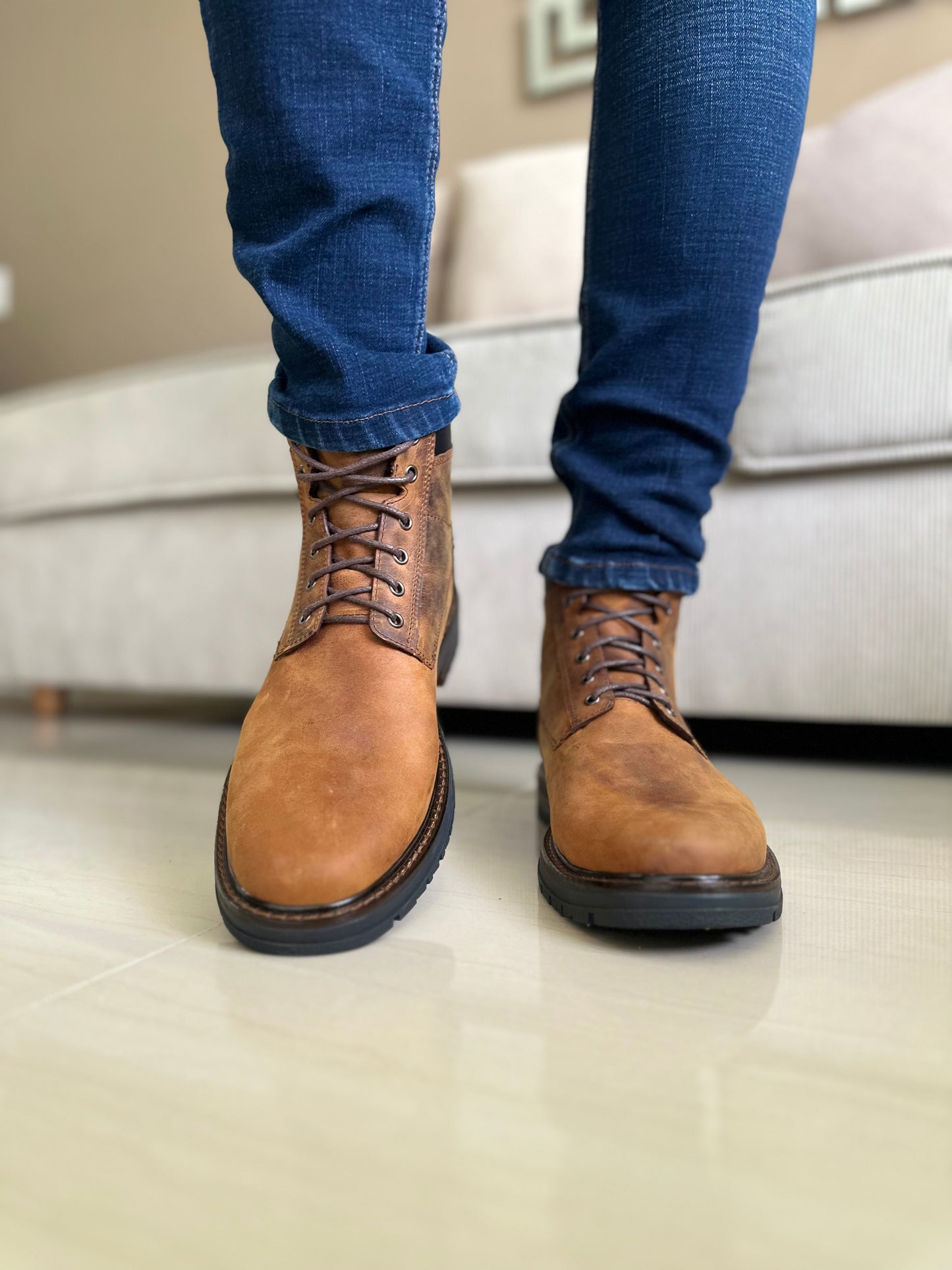 BOTAS KANE - EN CUERO - PARA HOMBRE - REF: ZIPACON MIEL