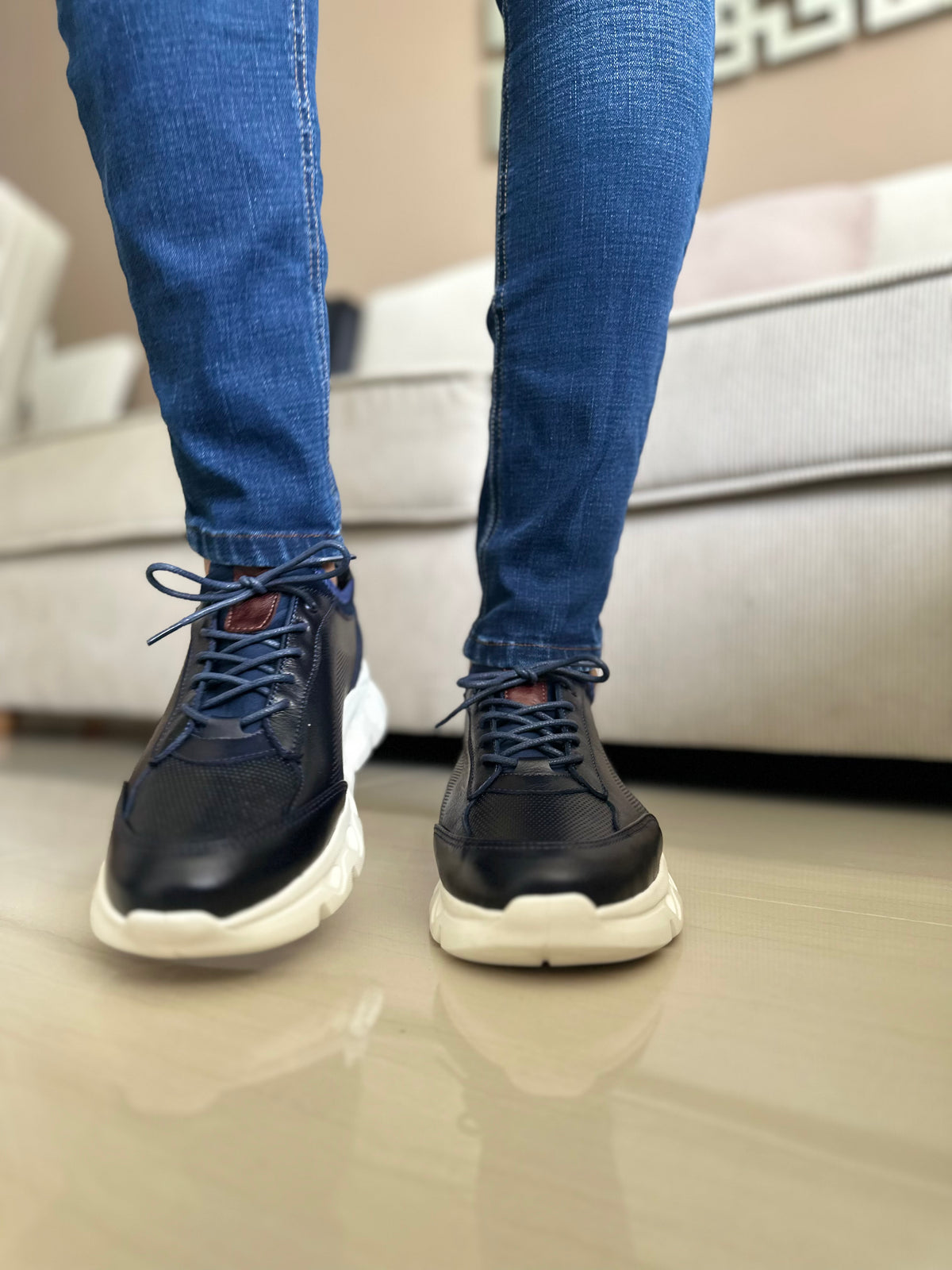 SNEAKERS LIT.-CUERO HOMBRE REF: 402 NEGRO