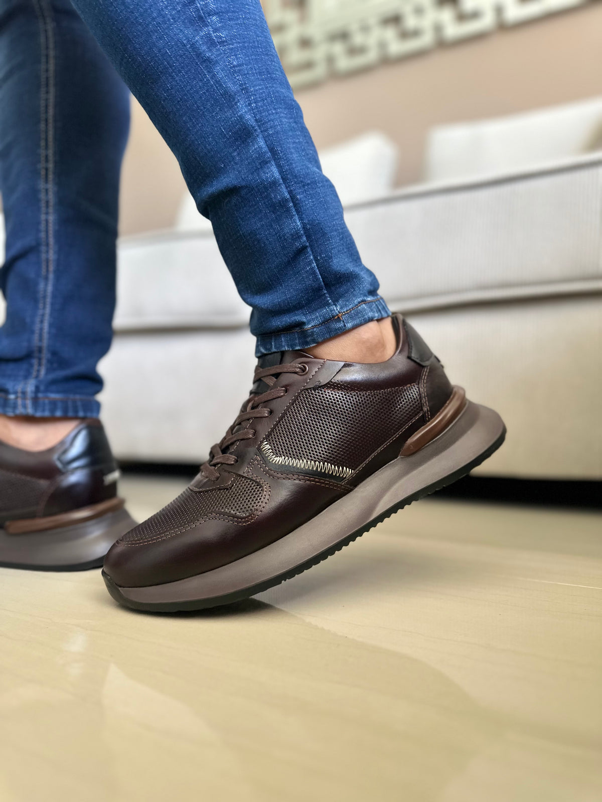 SNEAKER POLTER - EN CUERO - PARA HOMBRE - REF: T-06