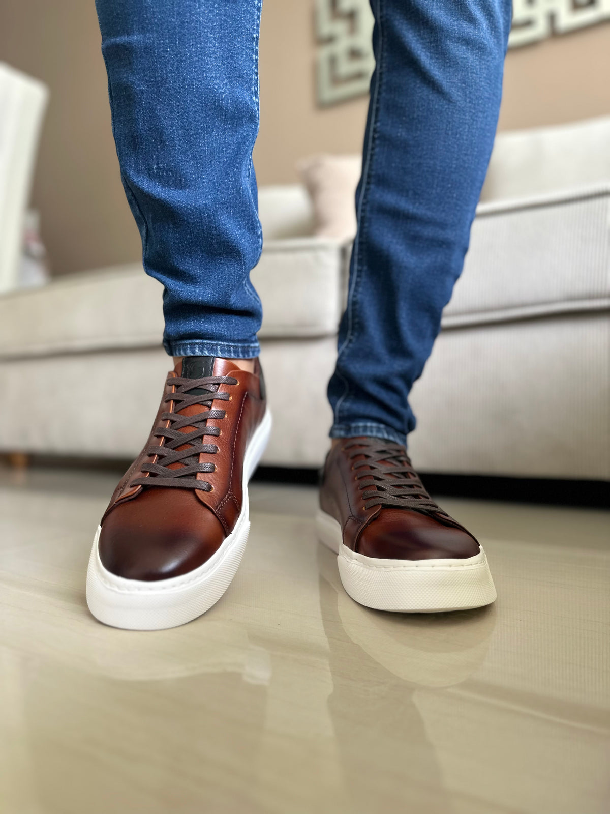 SNEAKER DOGGY - EN CUERO - PARA HOMBRE - REF: 602