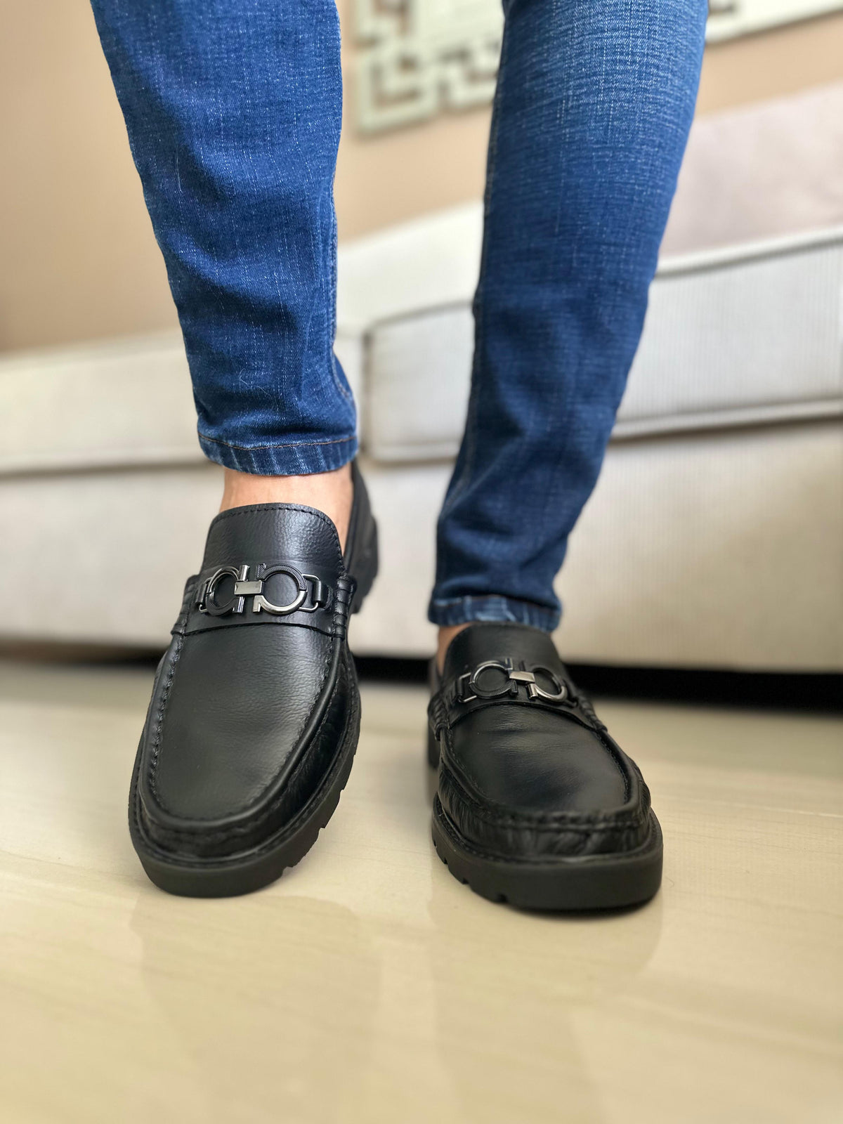 MOCASINES GLAMA - PARA HOMBRE - EN CUERO - REF: 663