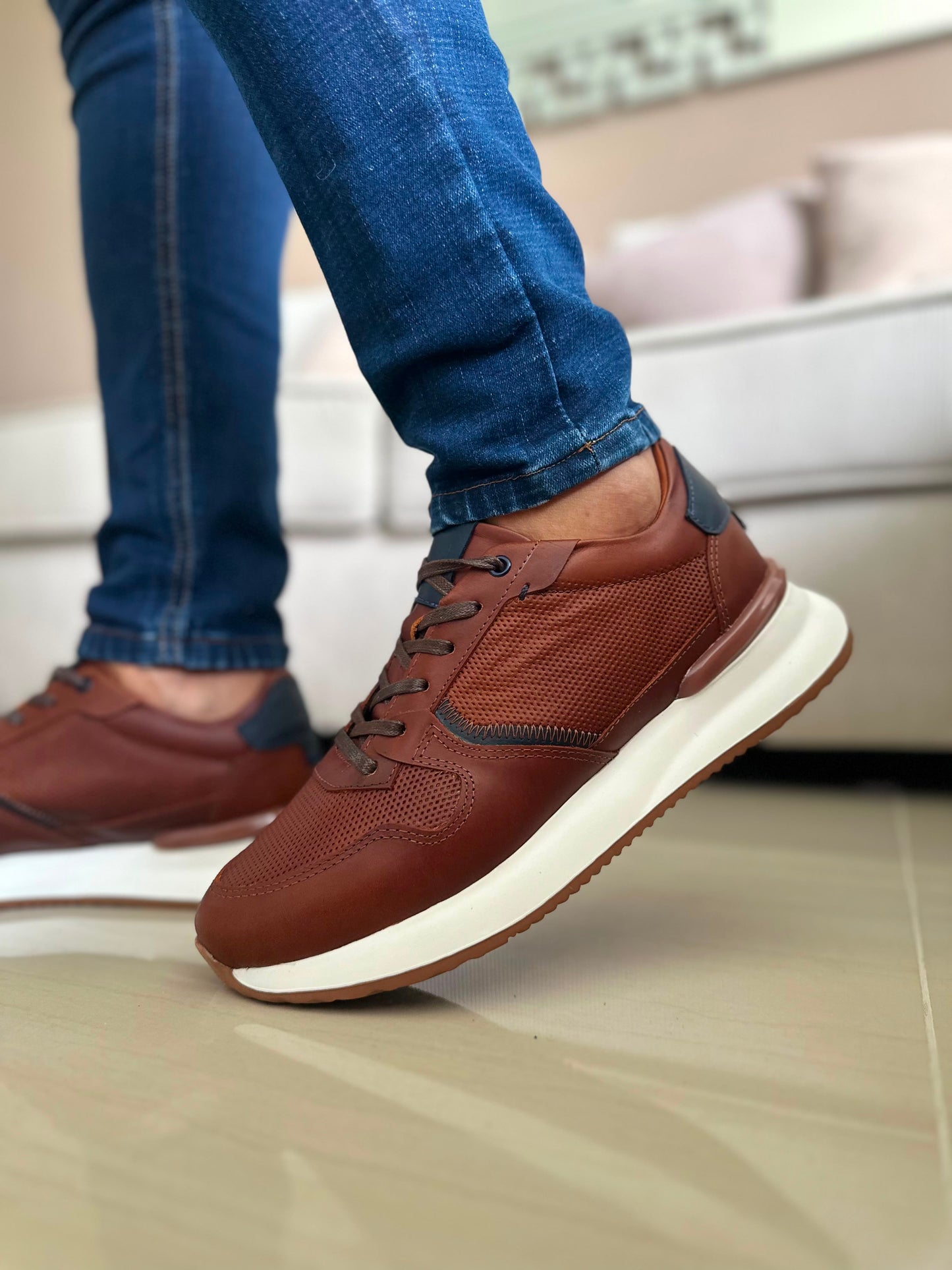 SNEAKER POLTER - EN CUERO - PARA HOMBRE - REF: T-06