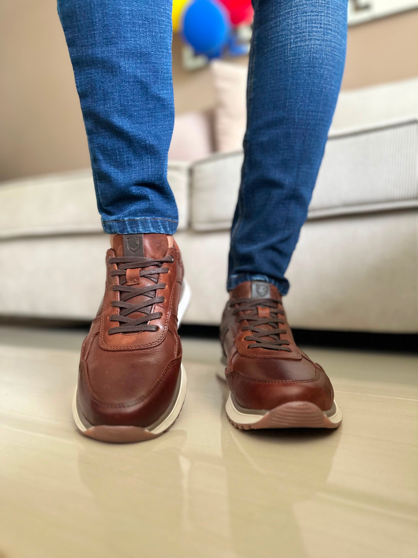 SNEAKERS POG  EN CUERO\LONA -REF: MIEL
