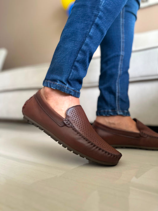 MOCASINES EN CUERO - PARA Hombre REF: 1000 NOGAL