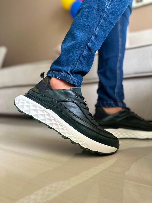SNEAKERS OLI-CUERO  VERDE VACUNO -REF 3309V