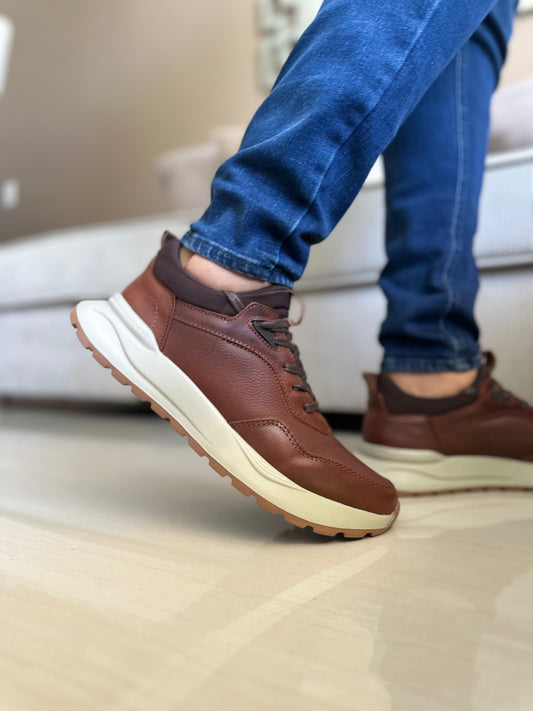 SNEAKERS BIN -CUERO REF:3308 NOGAL