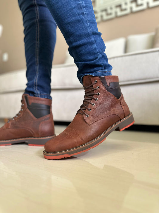 BOTAS CASUALES EN CUERO-REF: ARAWACO NOGAL