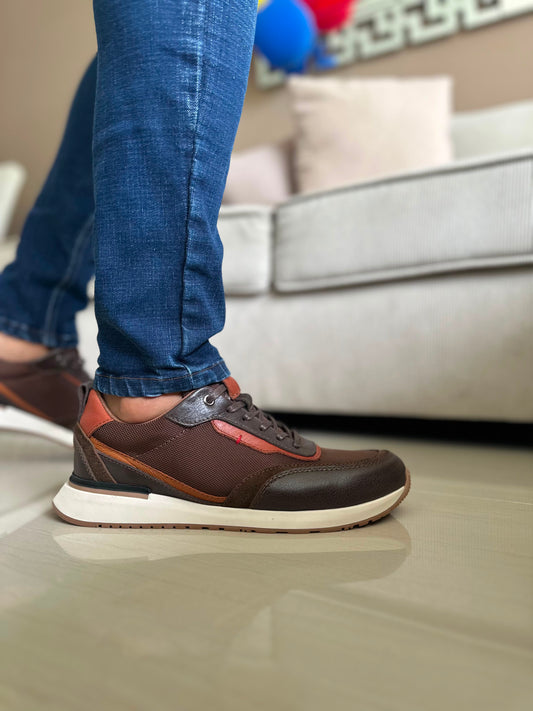 SNEAKERS GOP  EN CUERO\LONA -REF: 317 MIEL