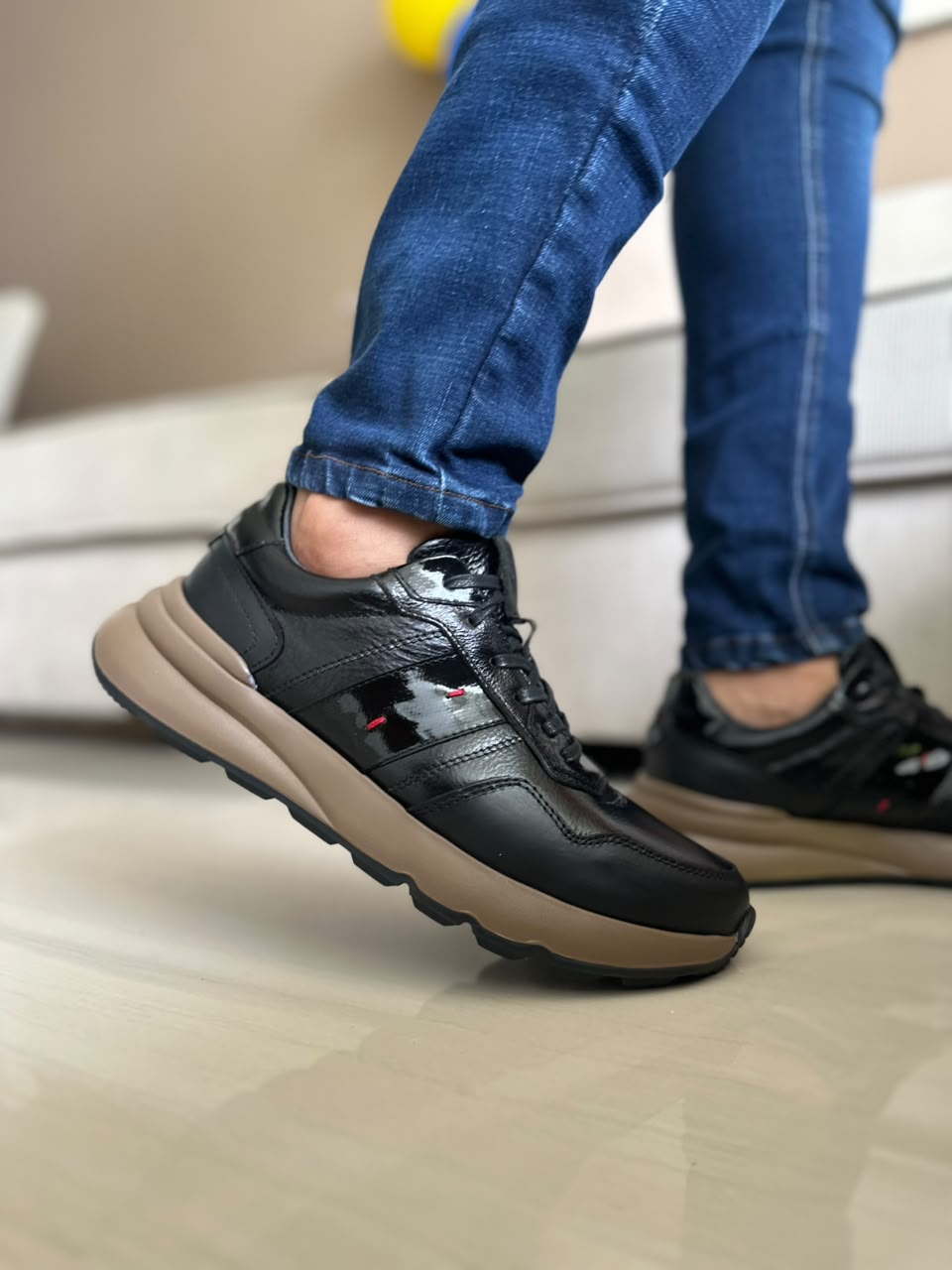 SNEAKERS POUL CUERO- REF: 313 NEGRO