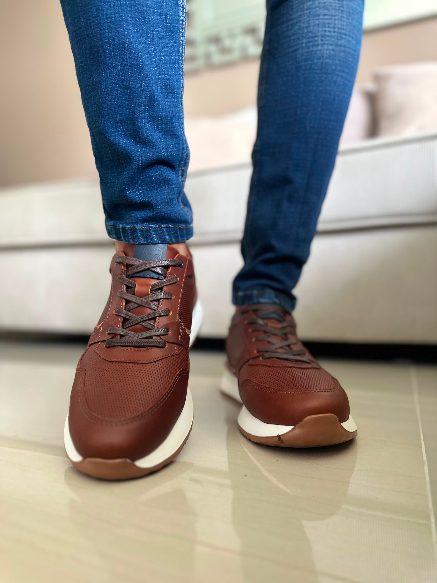 SNEAKER POLTER - EN CUERO - PARA HOMBRE - REF: T-06