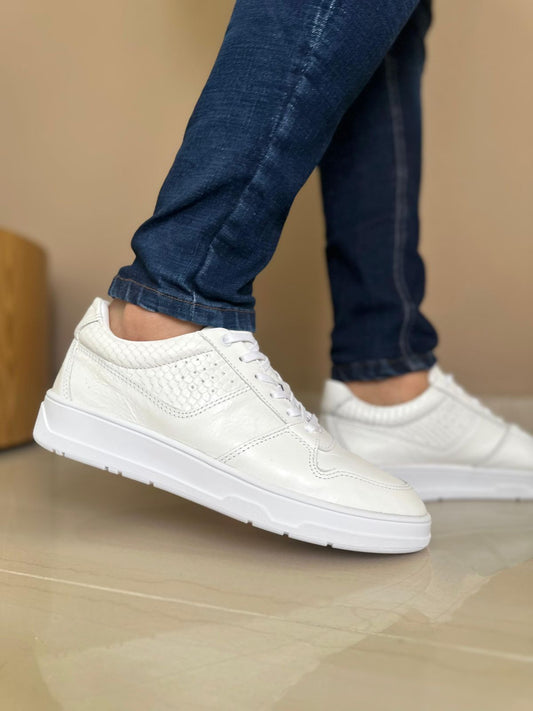 SNEAKER - EN CUERO - PARA HOMBRE REF: PLANO BLANCO