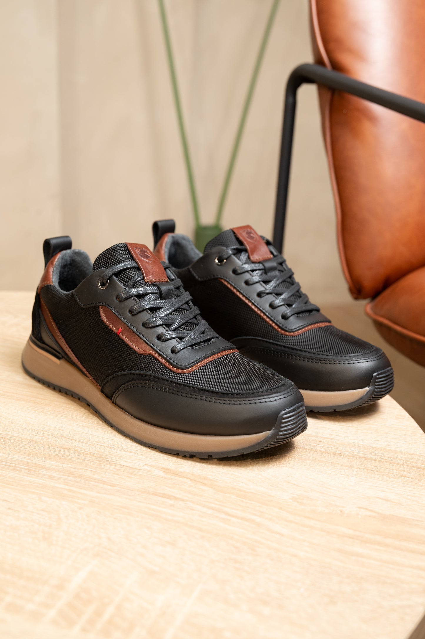 SNEAKERS GOP  EN CUERO\LONA -REF: 317 NEGRO