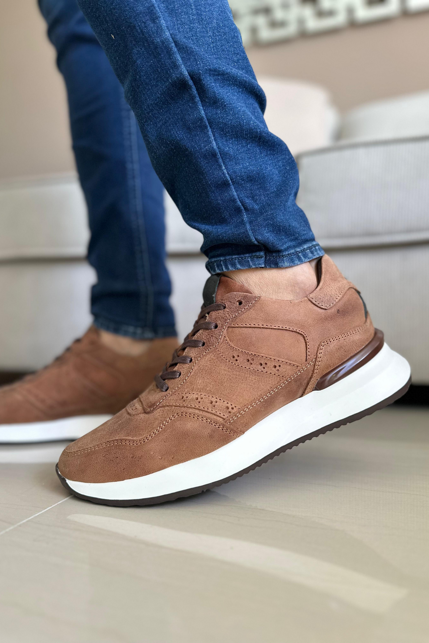 SNEAKERS SKY - PARA HOMBRE - EN CUERO - REF: 3255