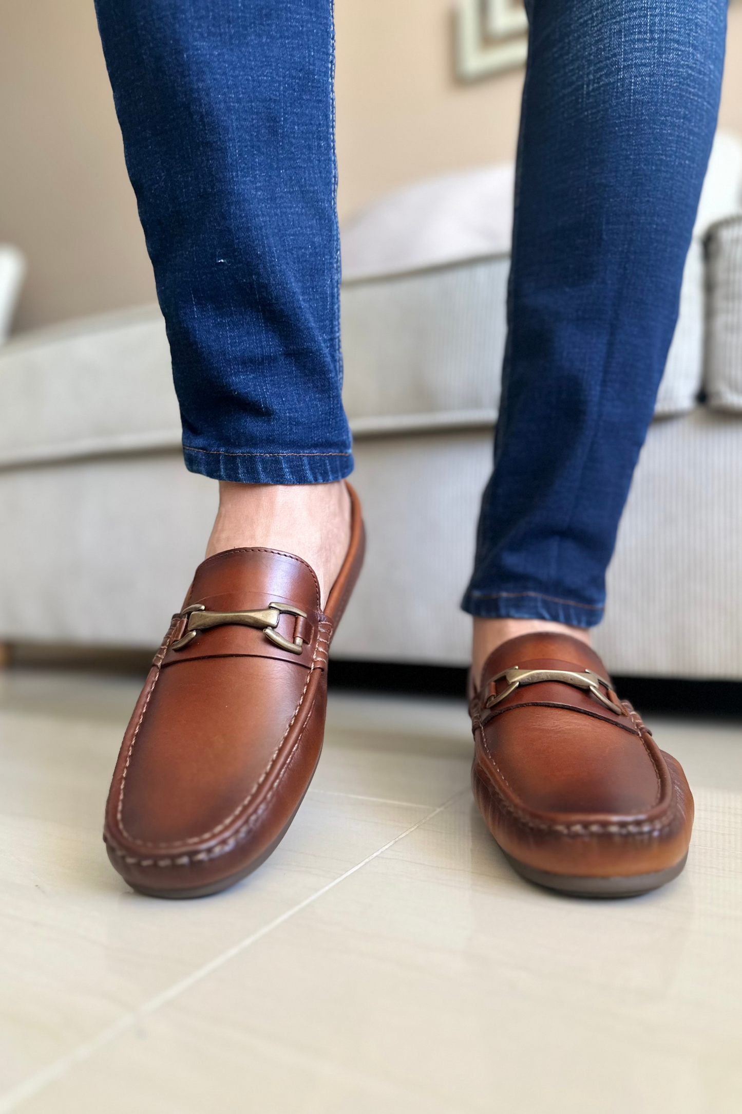 MOCASINES PINA - PARA HOMBRE - EN CUERO - REF: SKN