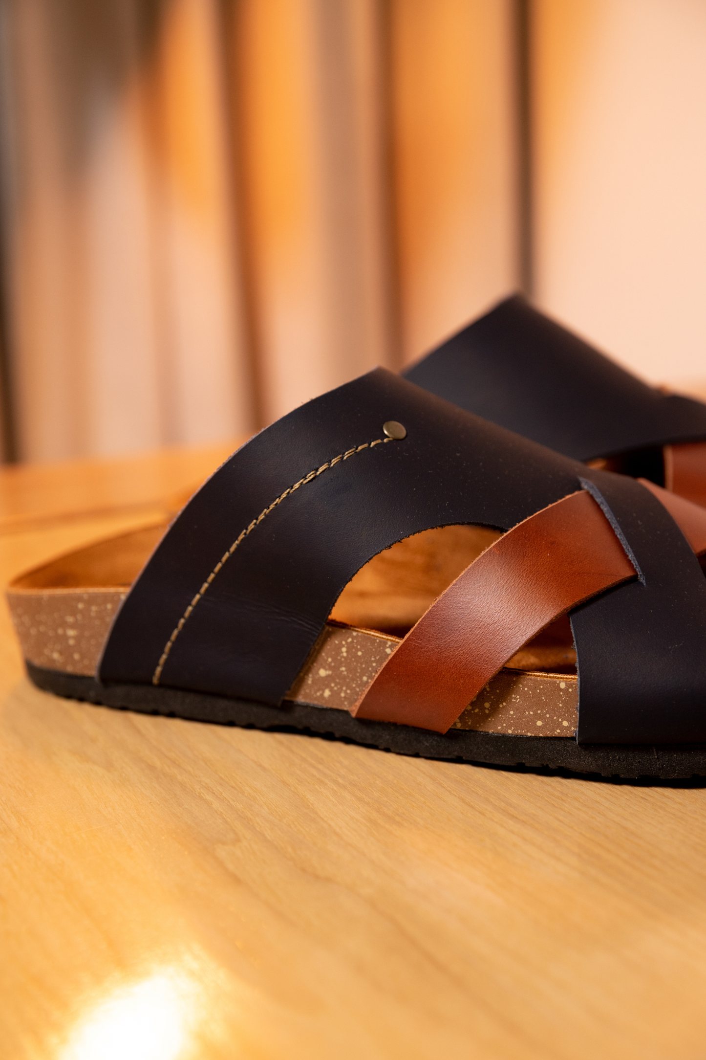 SANDALIA COLT - EN CUERO -  - REF: 12 COLOR AZULXCAFE