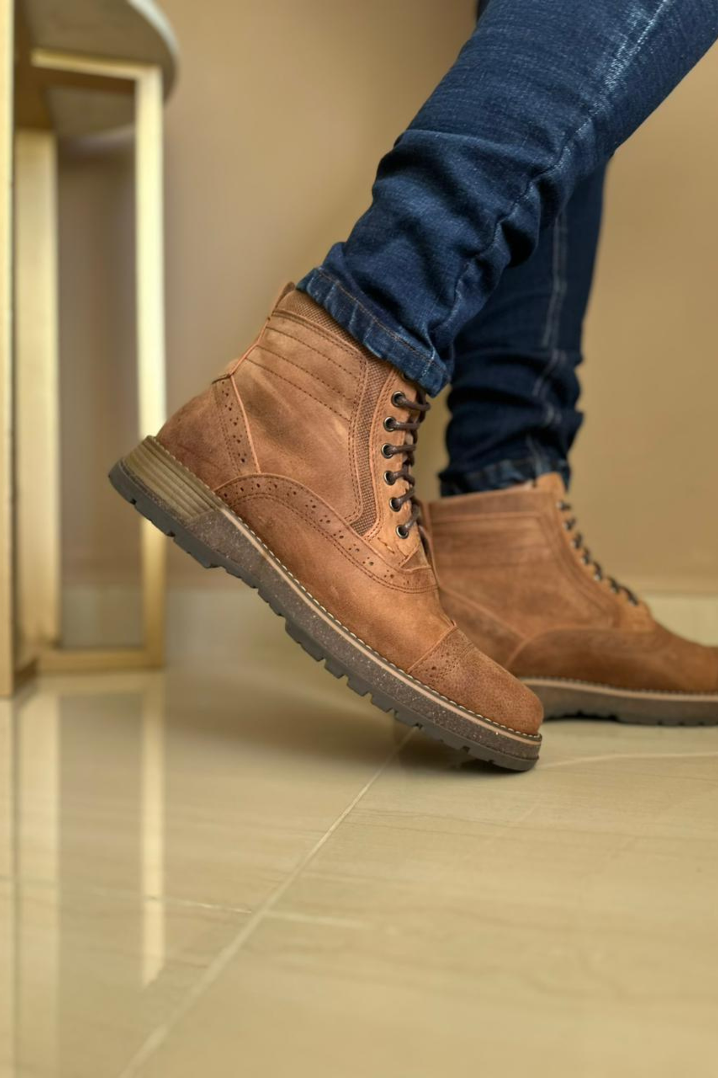 BOTAS FRACTAL - EN CUERO - PARA HOMBRE - REF: TUNJA