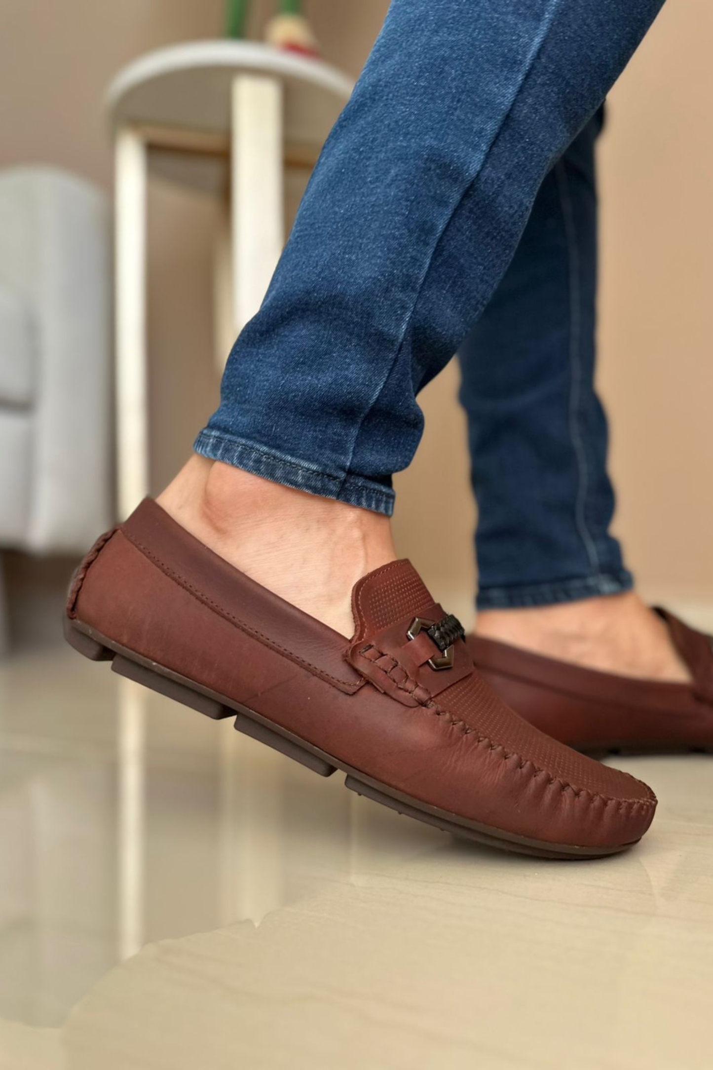 MOCASINES SPEAK - EN CUERO - PARA HOMBRE - REF: ANT 1002