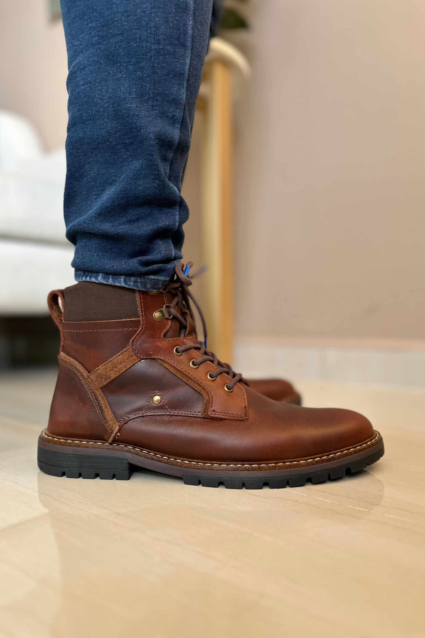 BOTAS TEN - EN CUERO - PARA HOMBRE - REF: CLK 909