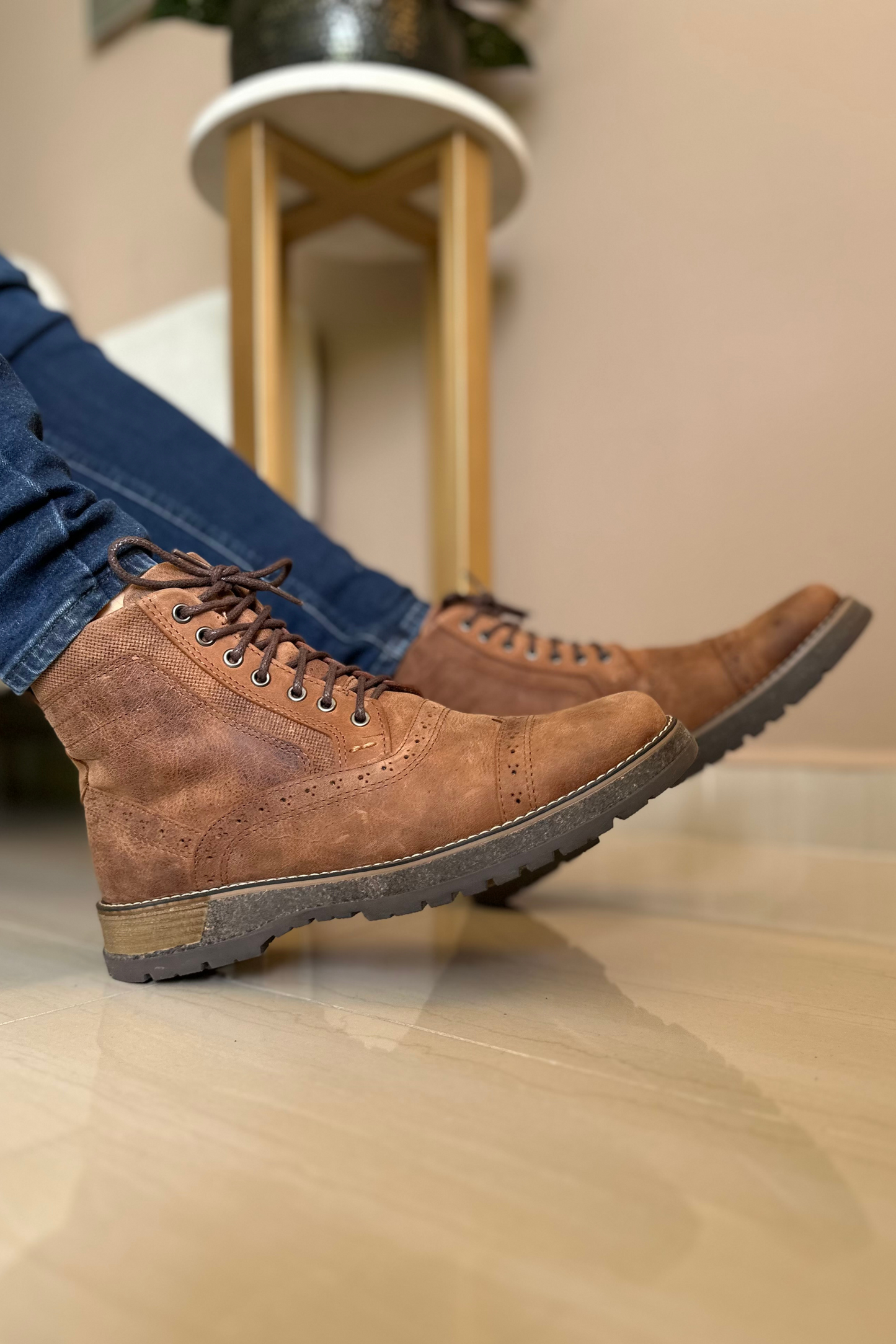 BOTAS FRACTAL - EN CUERO - PARA HOMBRE - REF: TUNJA