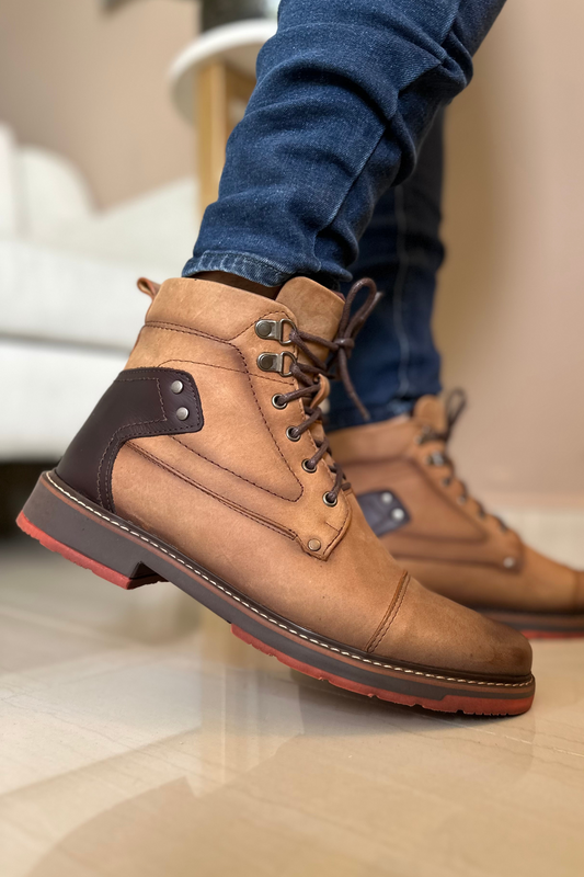 BOTAS TAXES - EN CUERO - PARA HOMBRE - REF: VILLETA MIEL