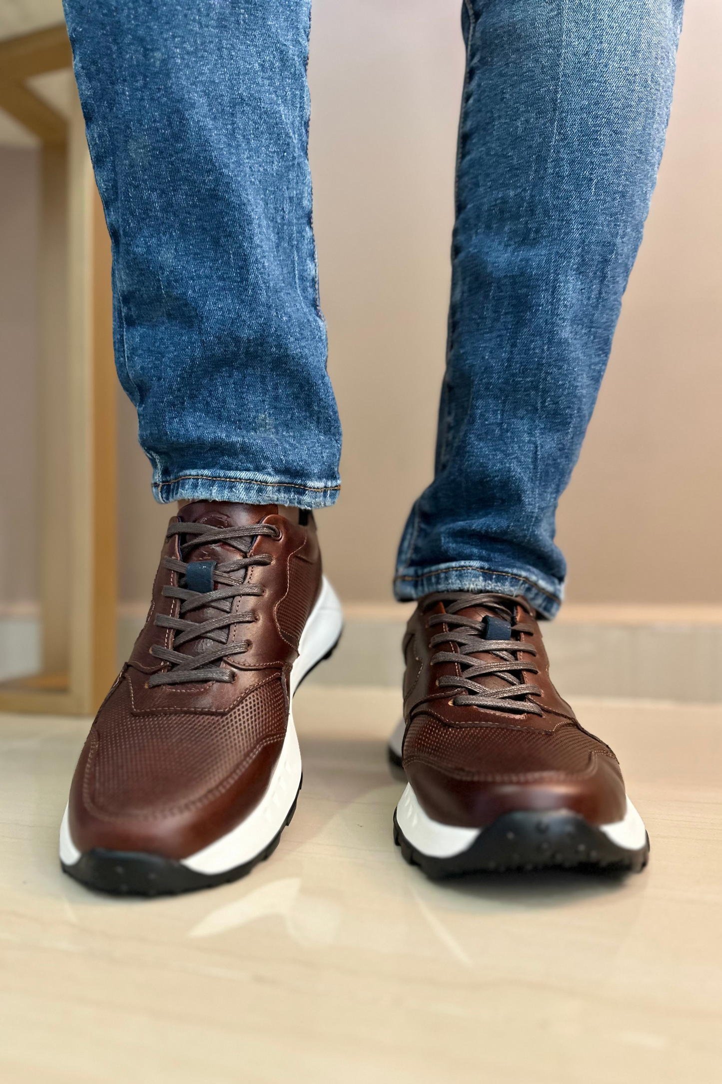 SNEAKER POLTER - EN CUERO - PARA HOMBRE - REF: 3211