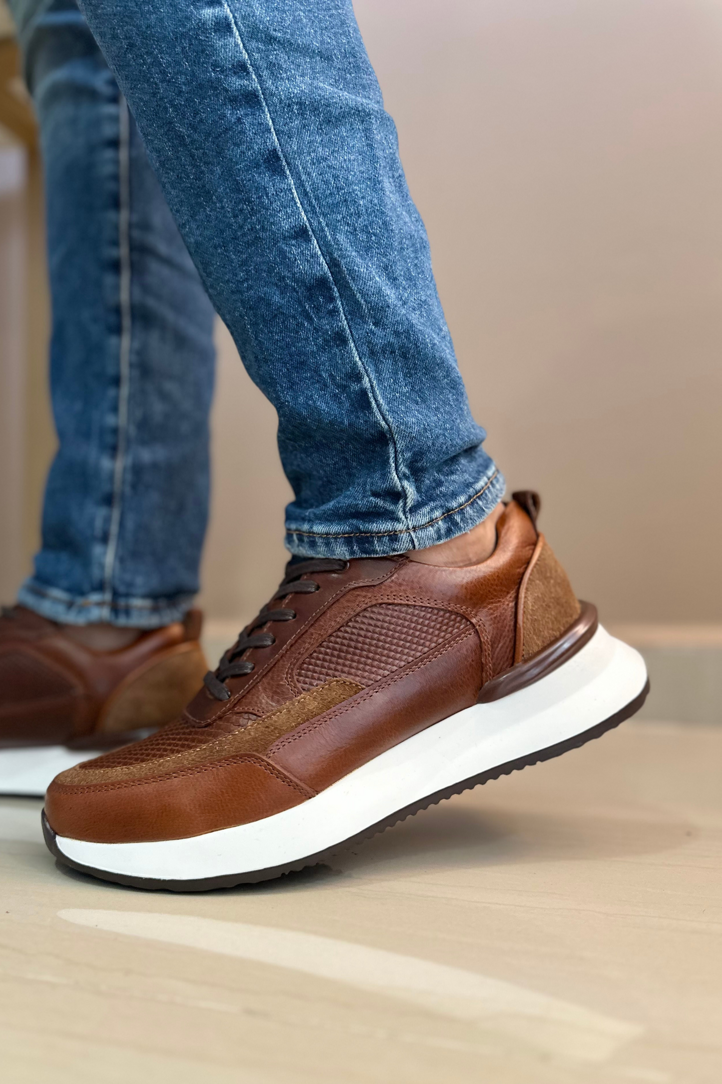 SNEAKERS NICK - PARA HOMBRE - EN CUERO - REF: 3205