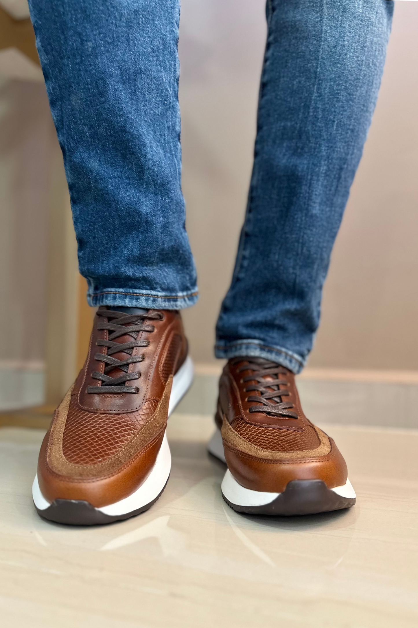 SNEAKERS NICK - PARA HOMBRE - EN CUERO - REF: 3205