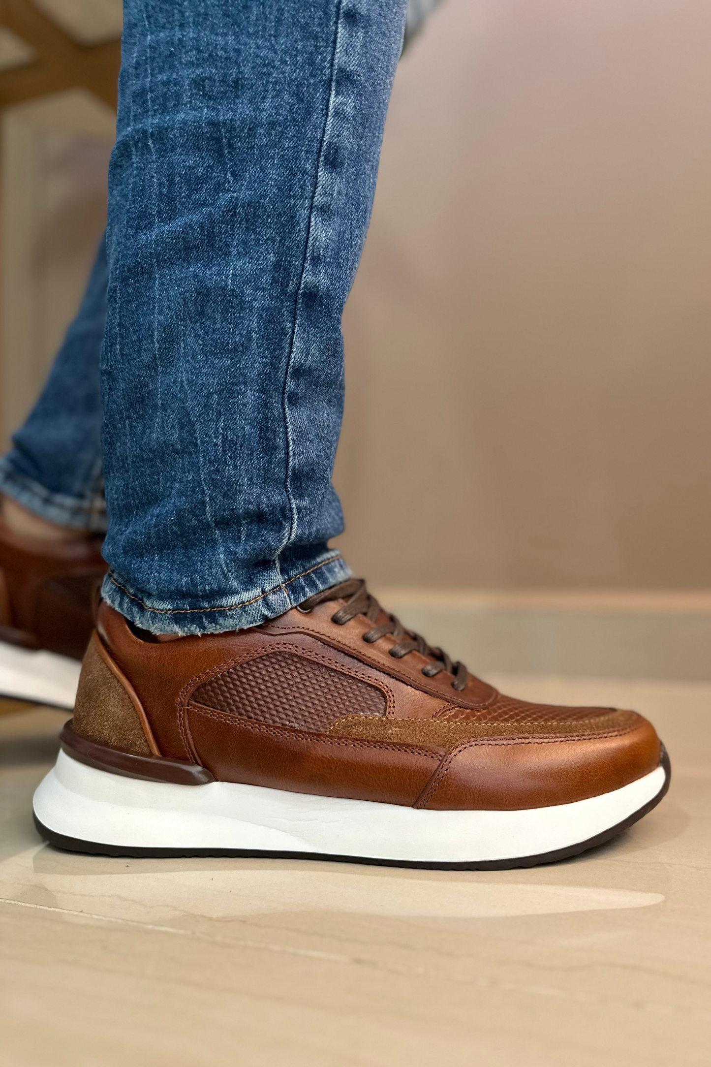 SNEAKERS NICK - PARA HOMBRE - EN CUERO - REF: 3205