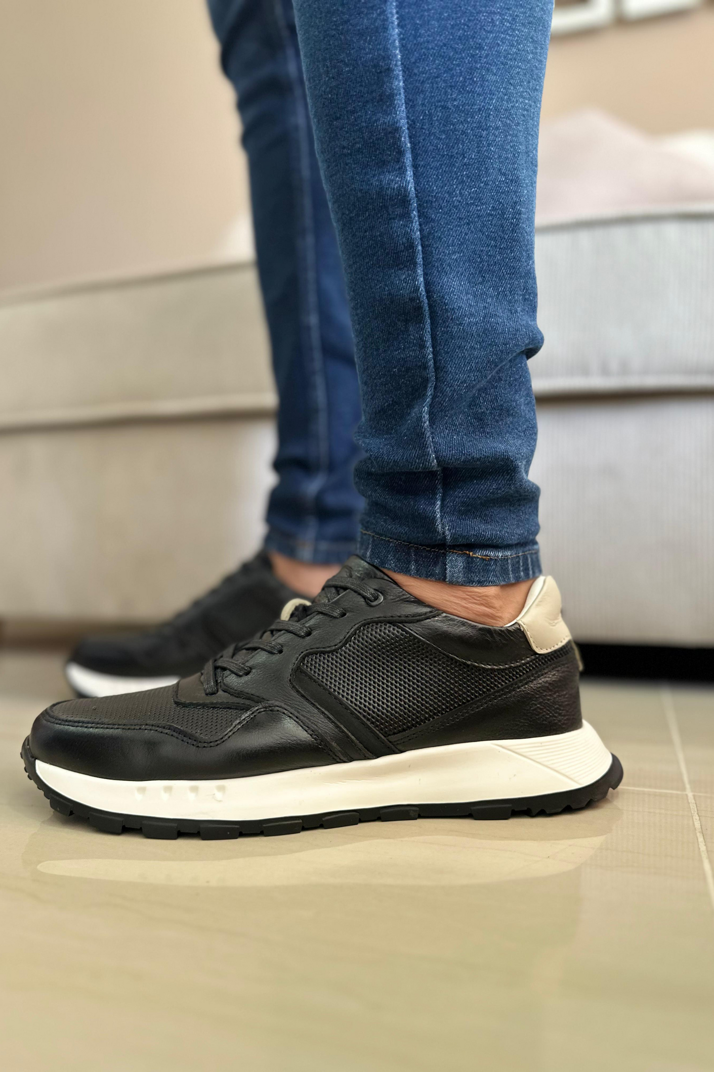 SNEAKER POLTER - EN CUERO - PARA HOMBRE - REF:3211