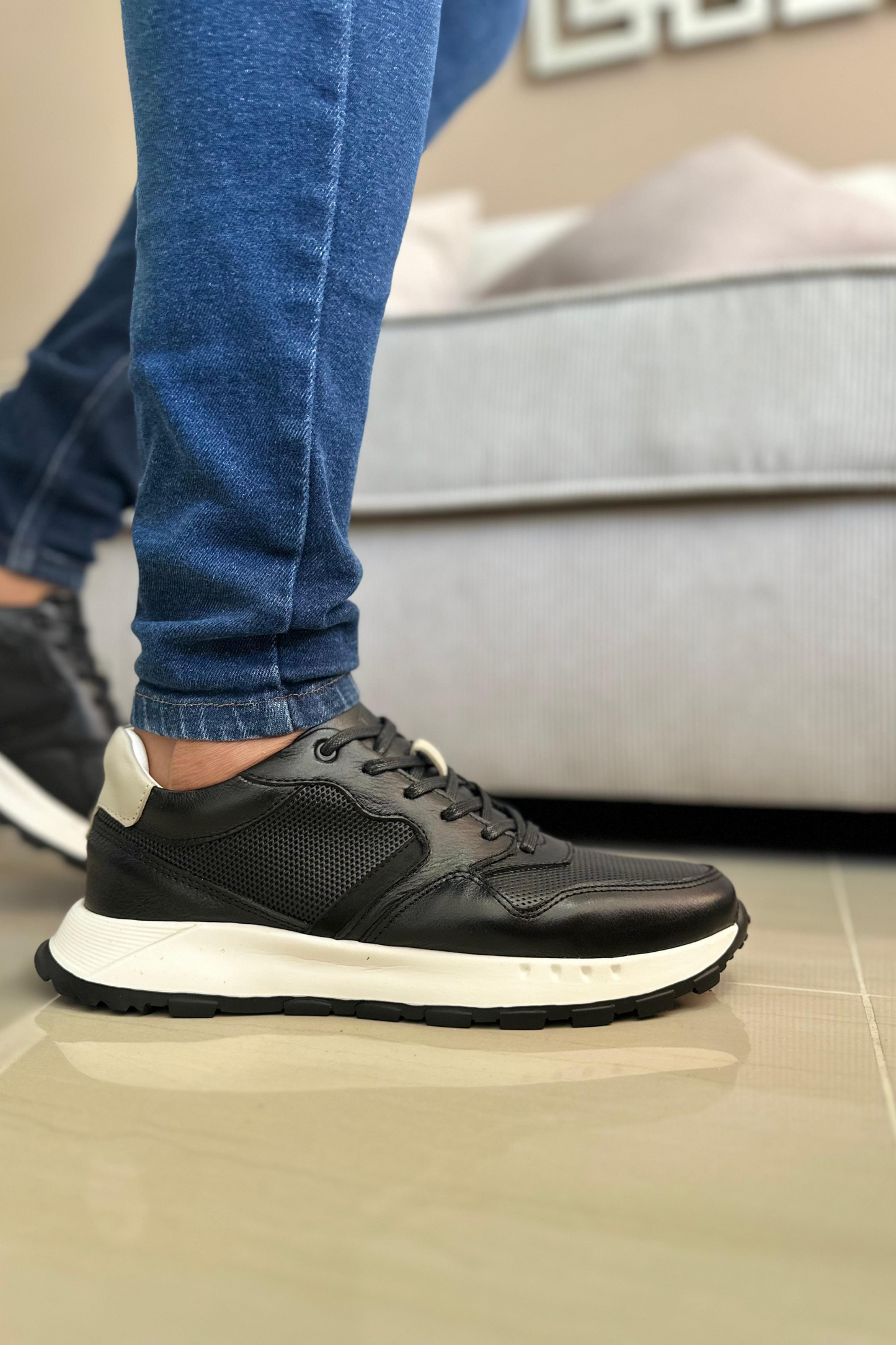 SNEAKER POLTER - EN CUERO - PARA HOMBRE - REF:3211