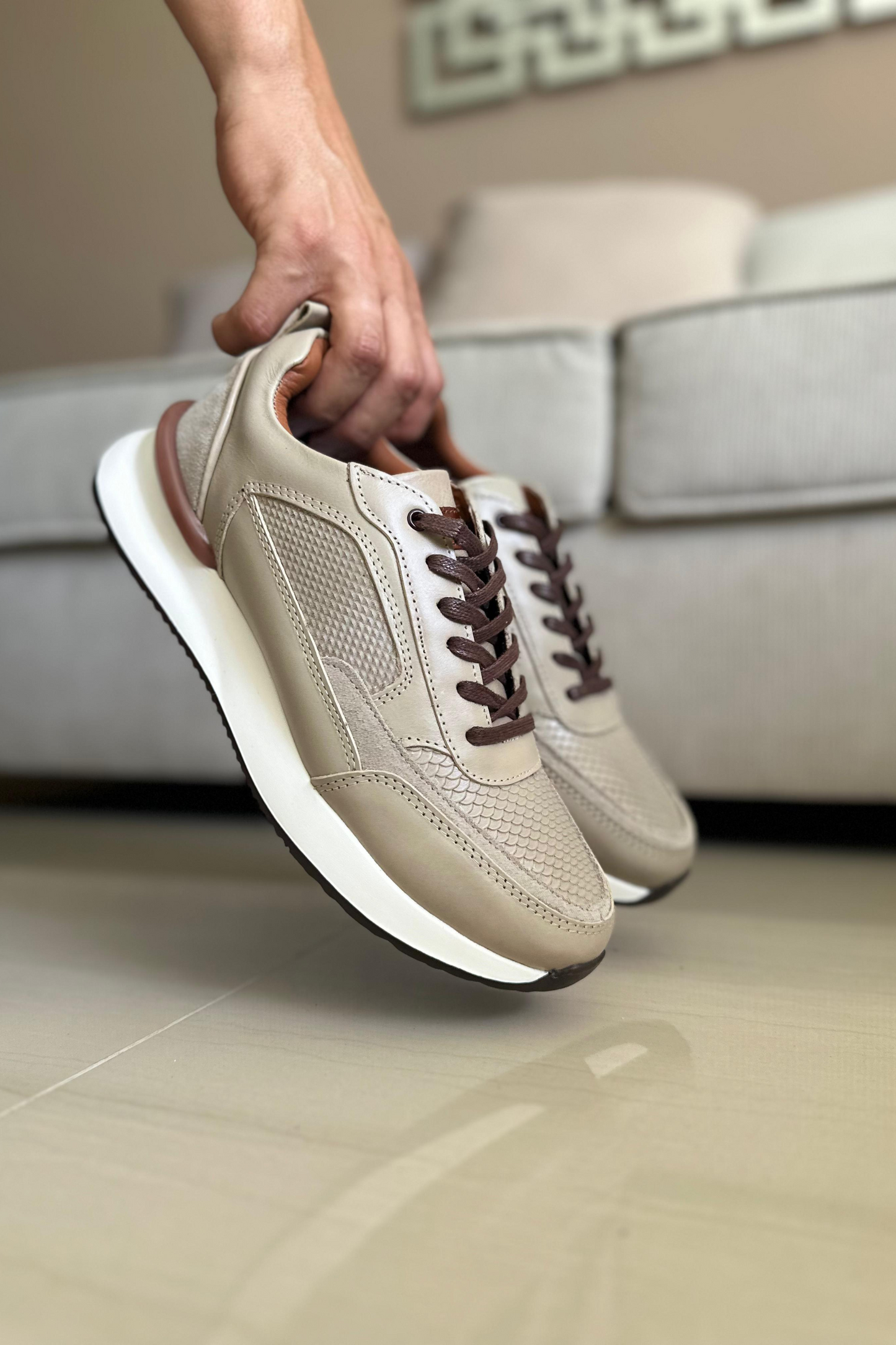 SNEAKERS NICK - PARA HOMBRE - EN CUERO - REF: 3205