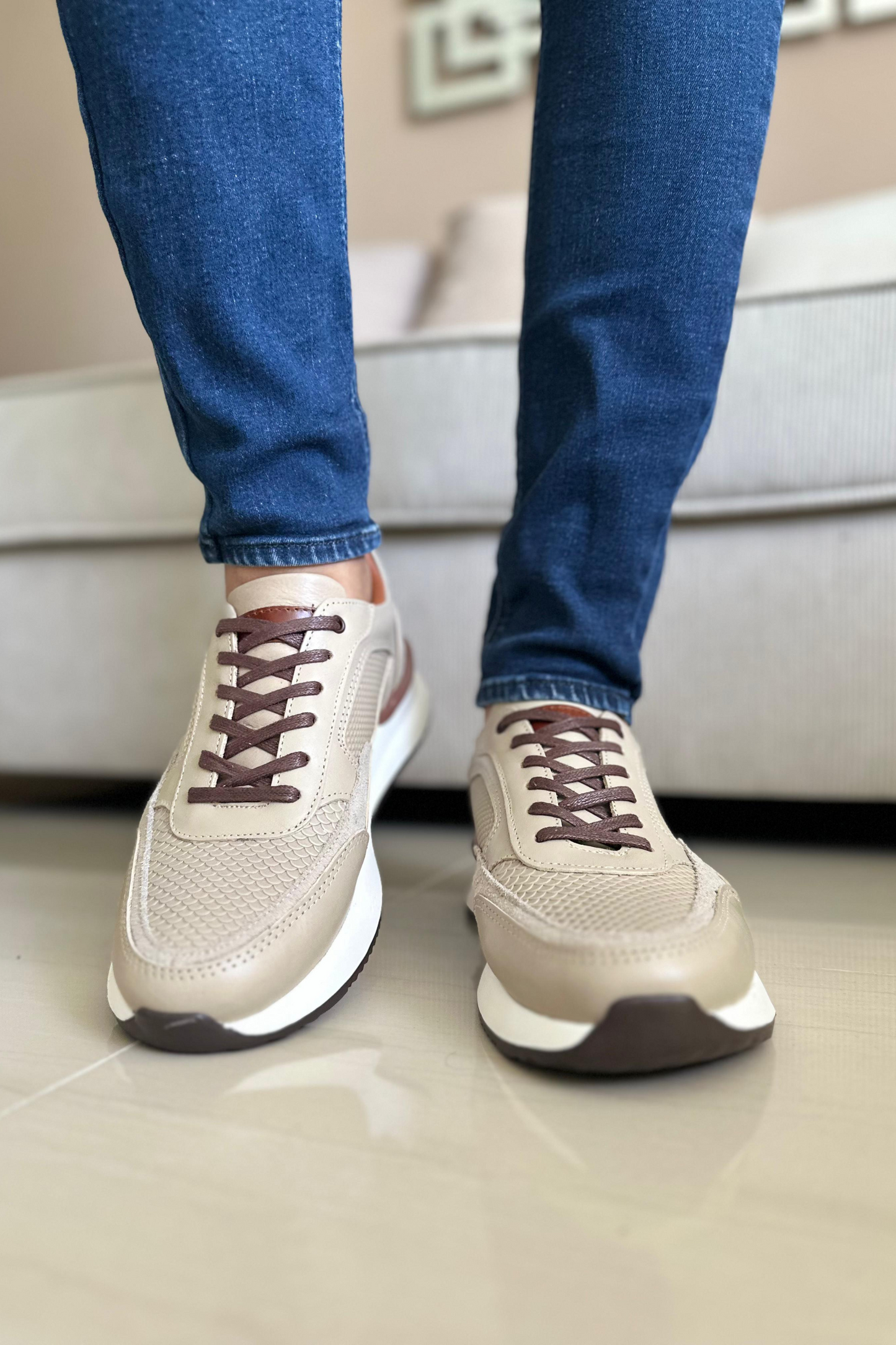 SNEAKERS NICK - PARA HOMBRE - EN CUERO - REF: 3205