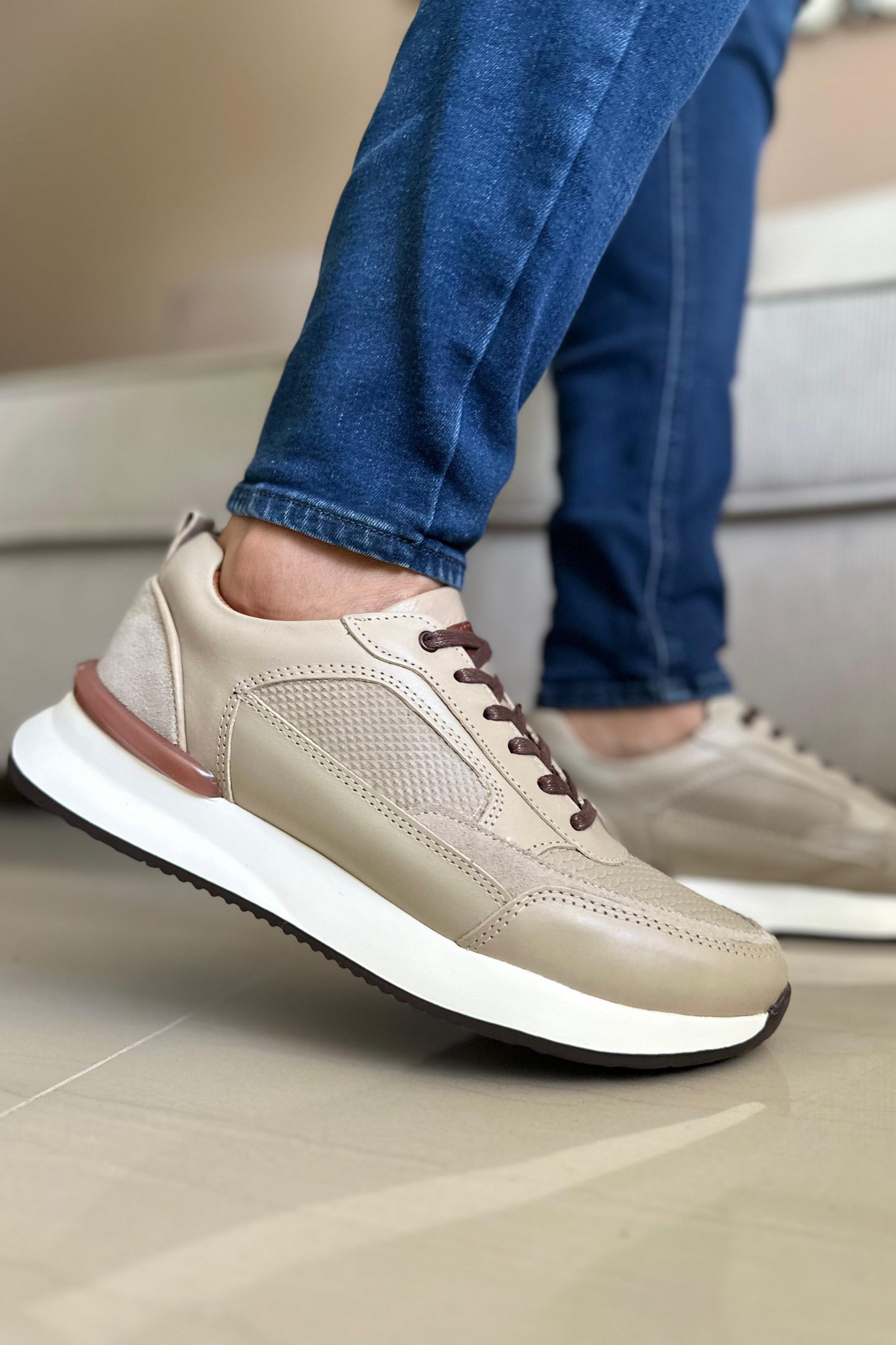 SNEAKERS NICK - PARA HOMBRE - EN CUERO - REF: 3205