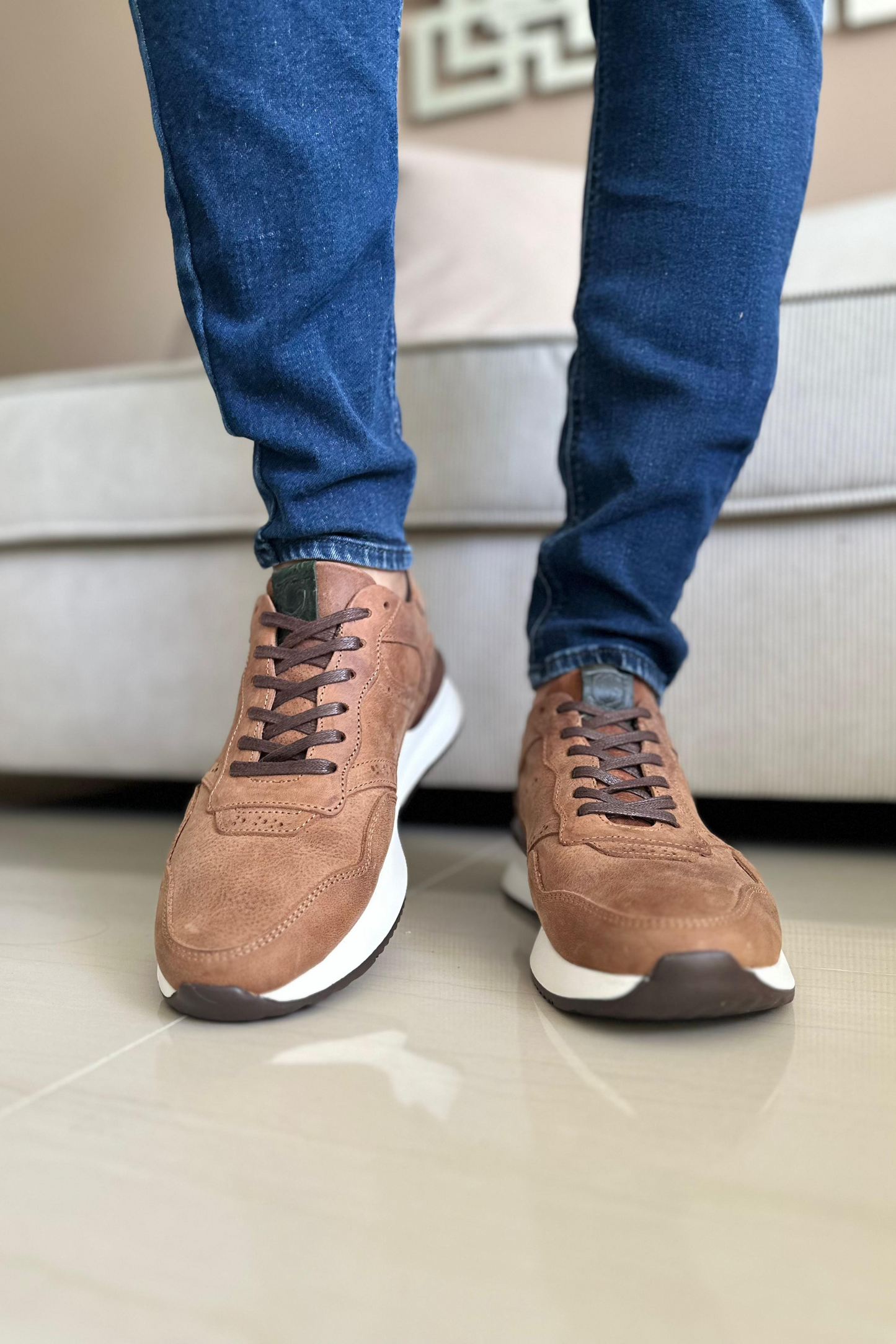 SNEAKERS SKY - PARA HOMBRE - EN CUERO - REF: 3255