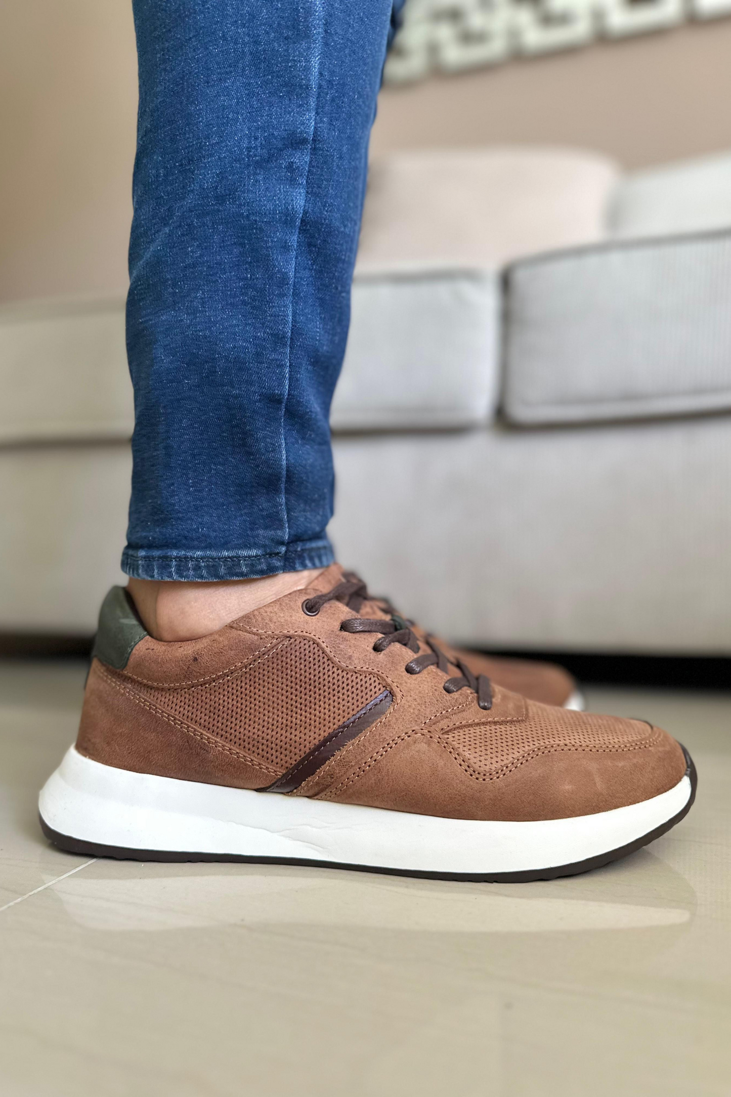 SNEAKER POLTER - EN CUERO - PARA HOMBRE - REF:3211