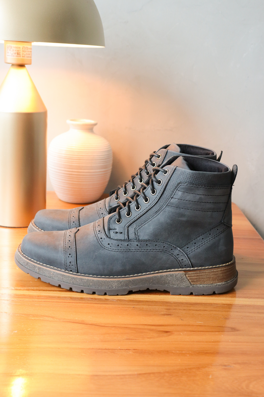 BOTAS FRACTAL - EN CUERO - PARA HOMBRE - REF: TUNJA