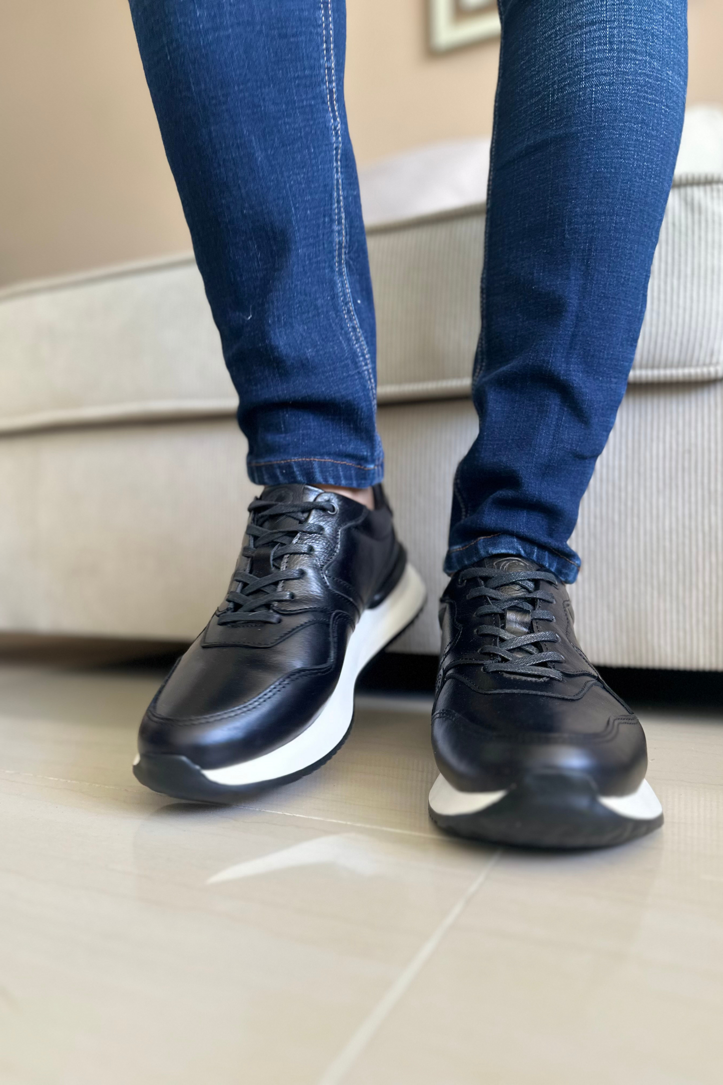 SNEAKER POLTER - EN CUERO - PARA HOMBRE - REF:D19